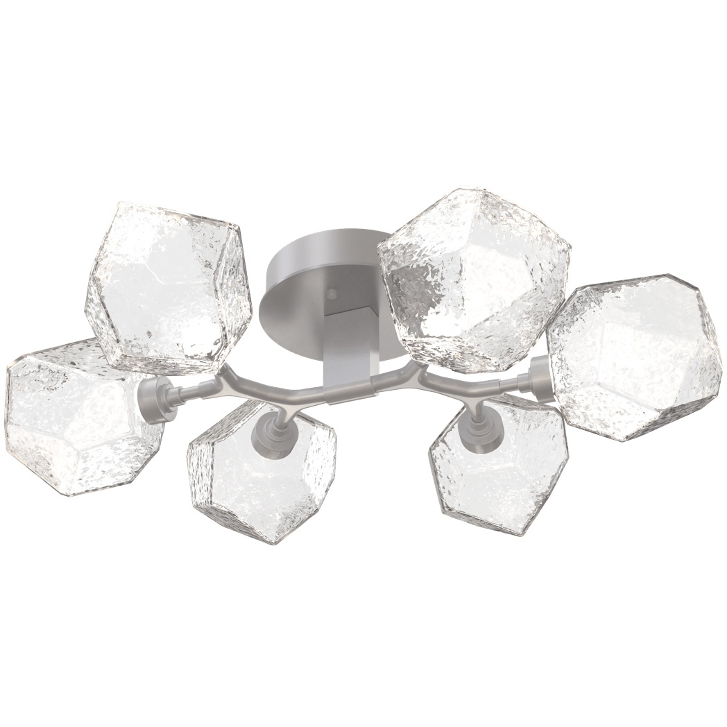 Gem LED 28.1 inch Classic Silver Flush Mount Ceiling Light in Clear, 2700K LED
