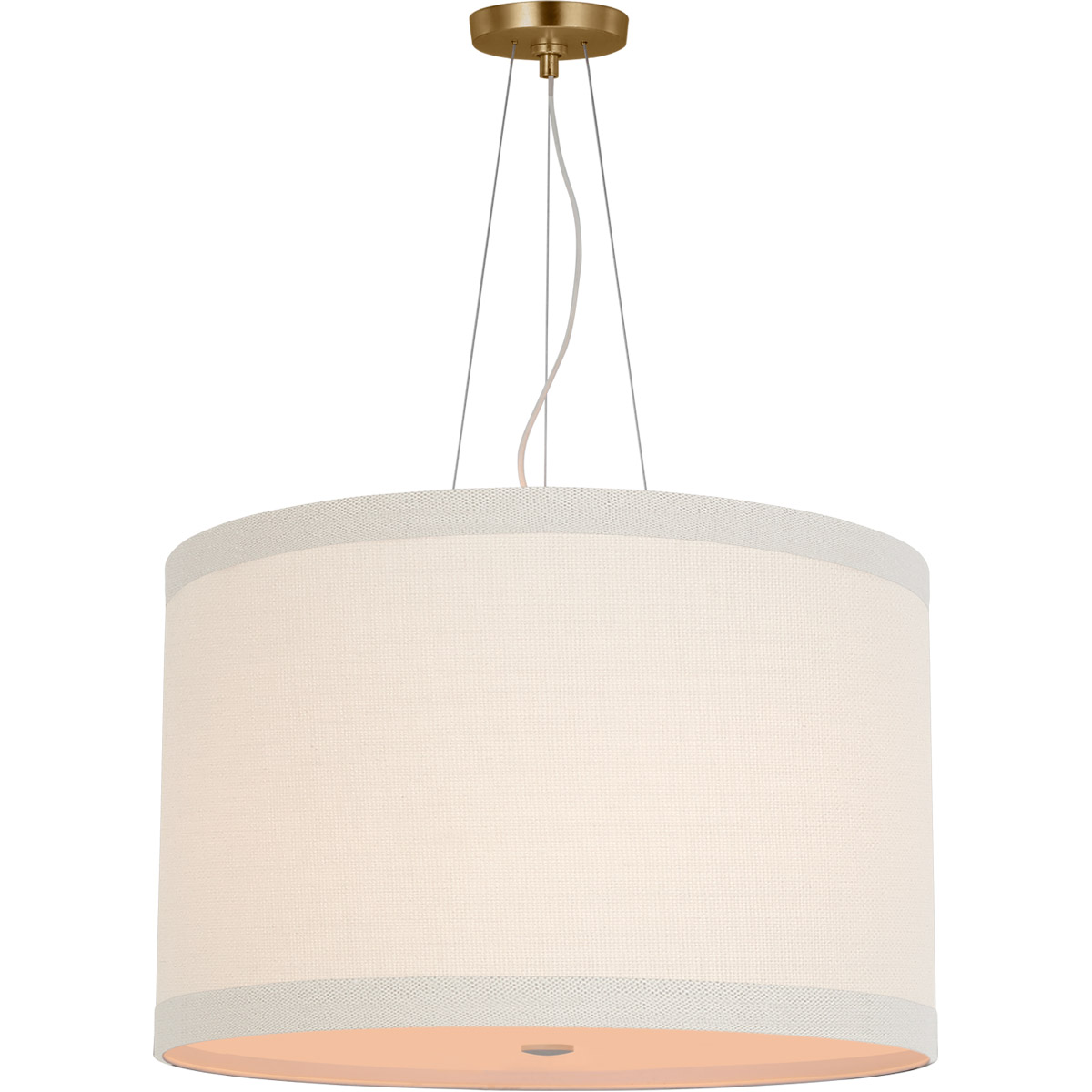 kate spade new york Walker LED 22 inch Gild Hanging Shade Ceiling Light in Cream Linen, Medium