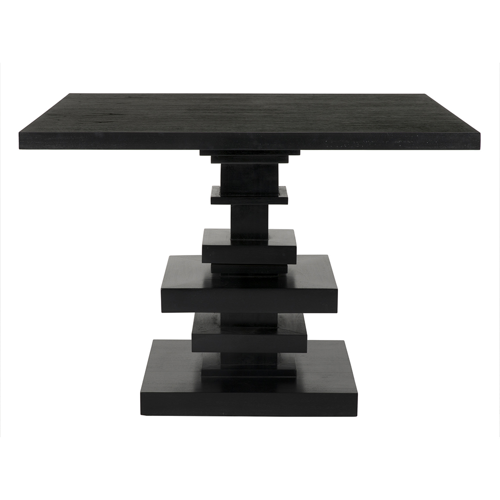 Corum 42 X 42 inch Hand Rubbed Black Dining Table, Square