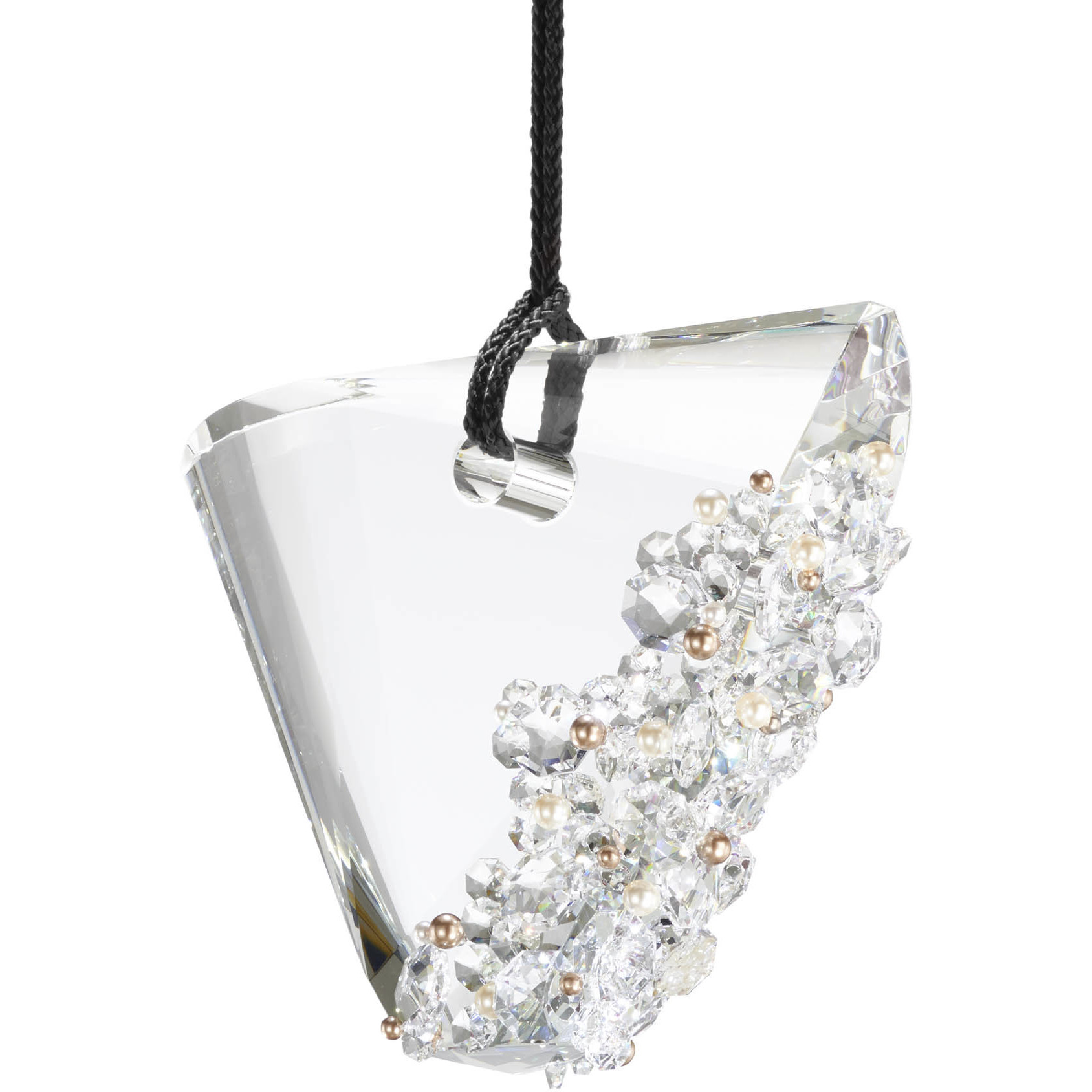 Forever Addesion LED 4 inch Polished Chrome Pendant Ceiling Light in Black Rope, Black Rope