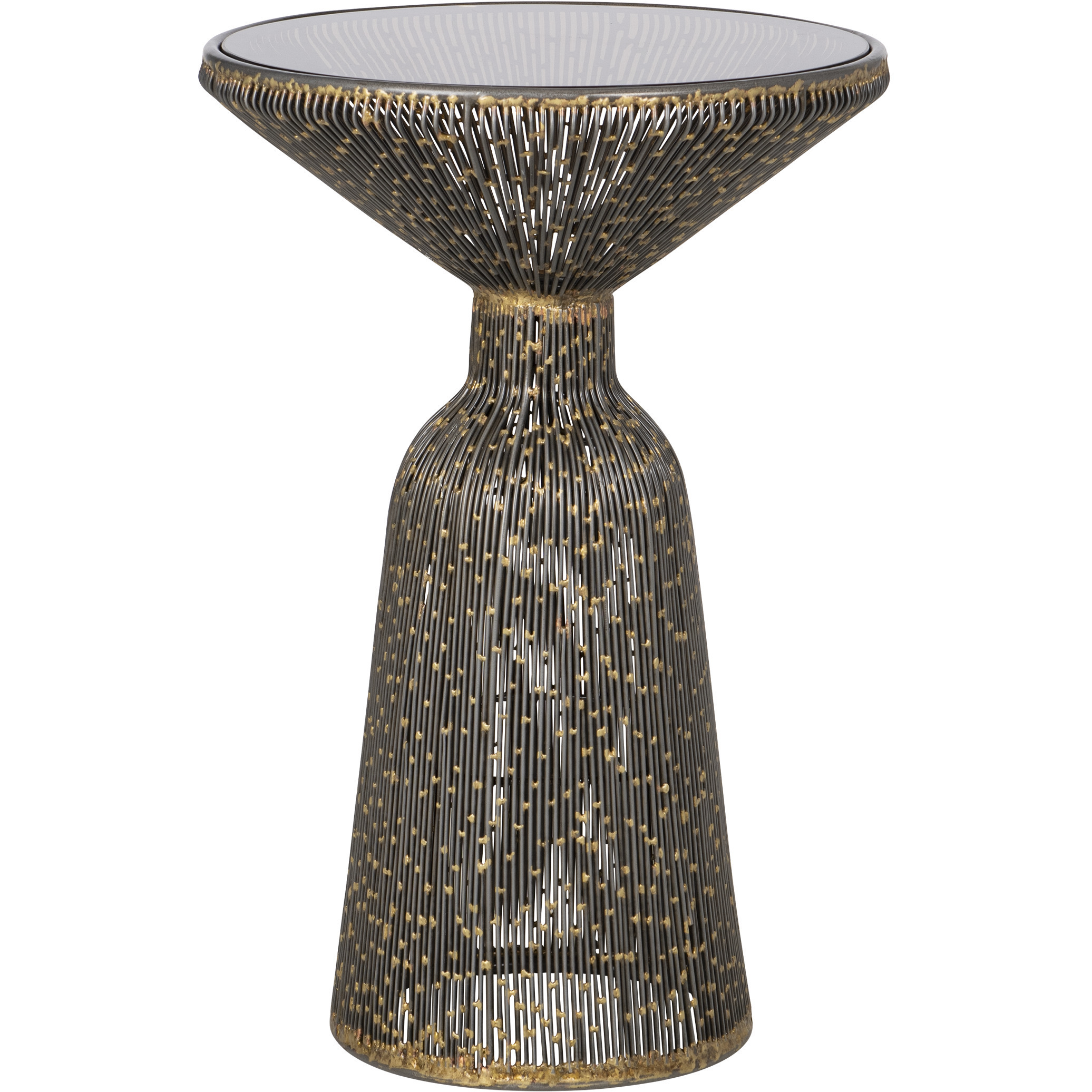 Canopus 23.75 X 15.75 inch Iron and Bronze and Smoke Accent Table