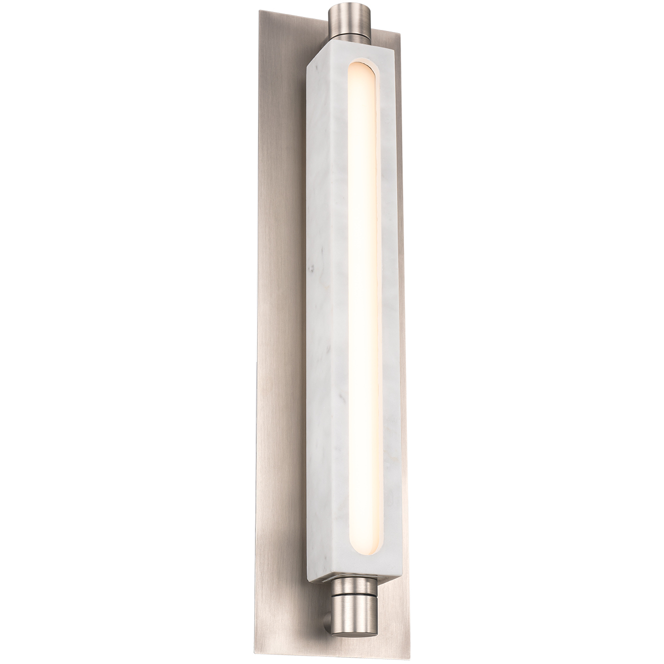 Stanchion LED 4 inch White Marble and Brushed Nickel ADA Wall Sconce Wall Light