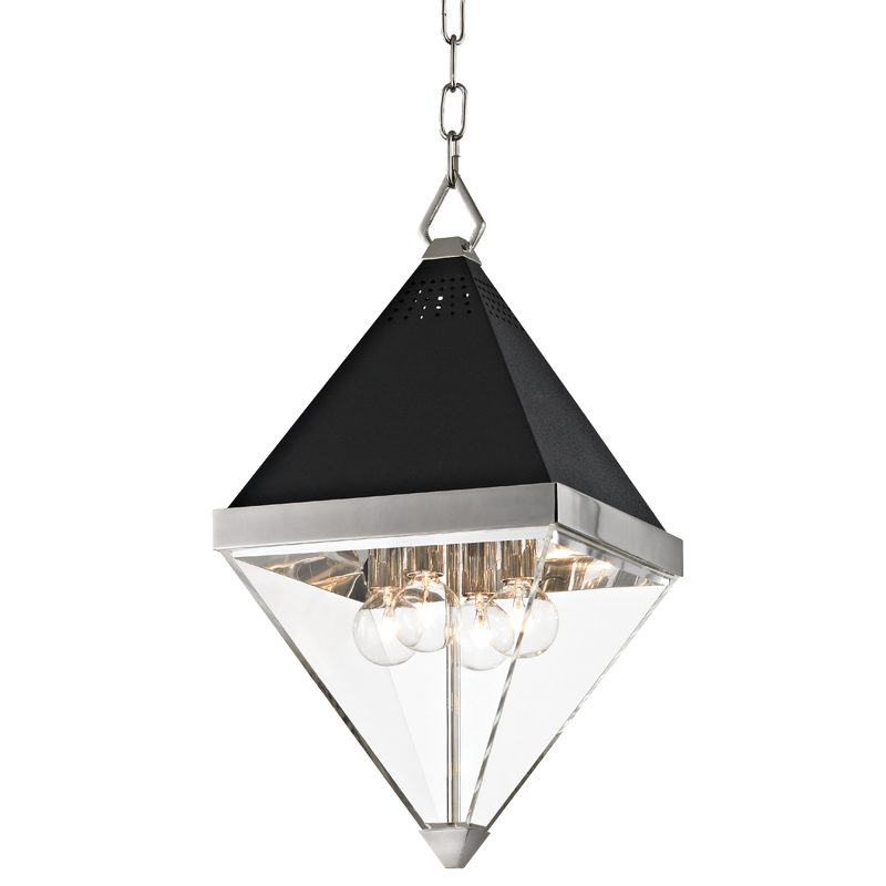Coltrane 4 Light 10 inch Polished Nickel / Black Pendant Ceiling Light