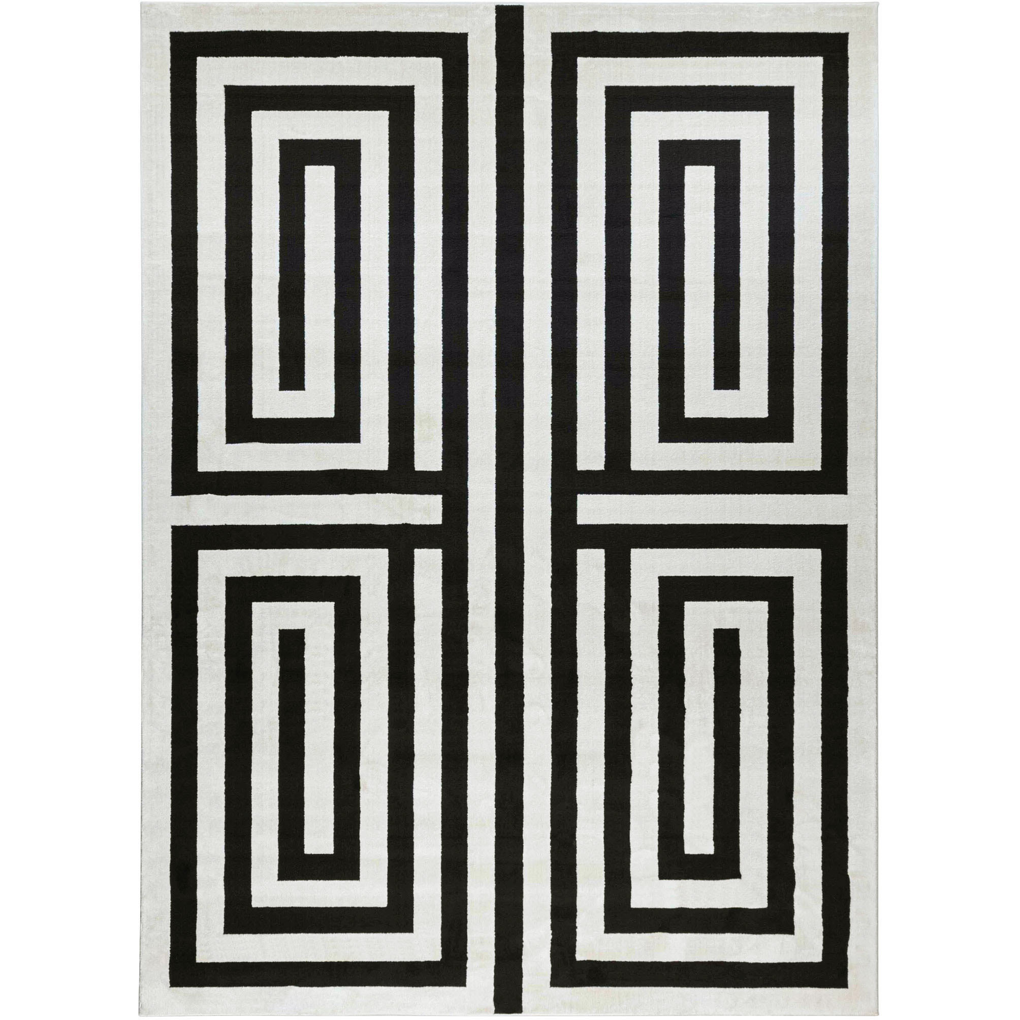 Optika 130 X 94 inch Black/White Rug in 8 x 11