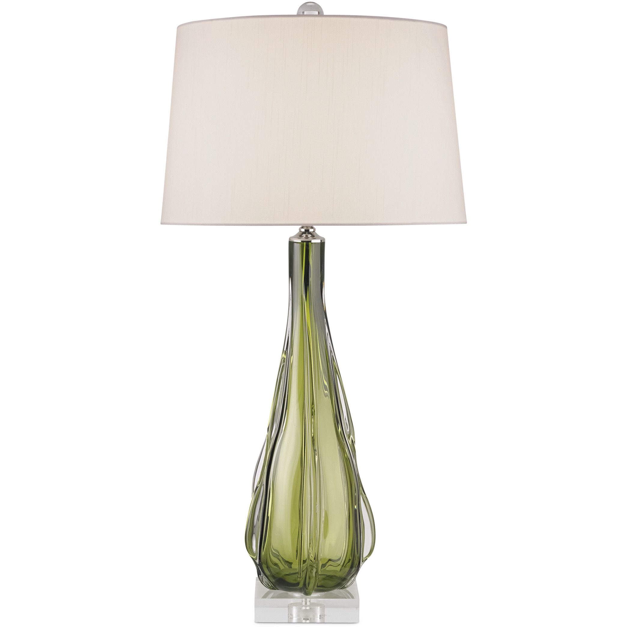 Zephyr 34 inch 150 watt Green and Clear Table Lamp Portable Light