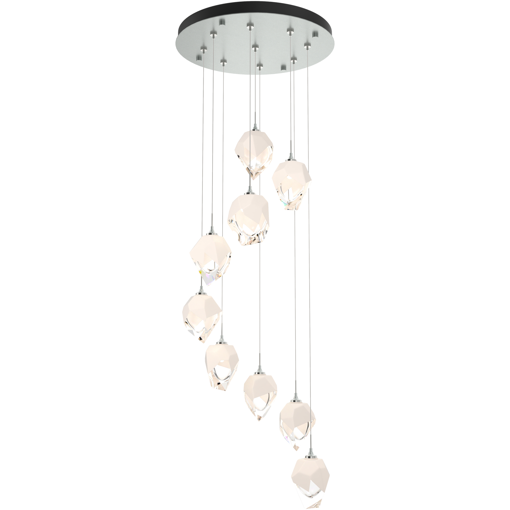 Chrysalis 9 Light 20.5 inch Vintage Platinum Pendant Ceiling Light in White Crystal, Long