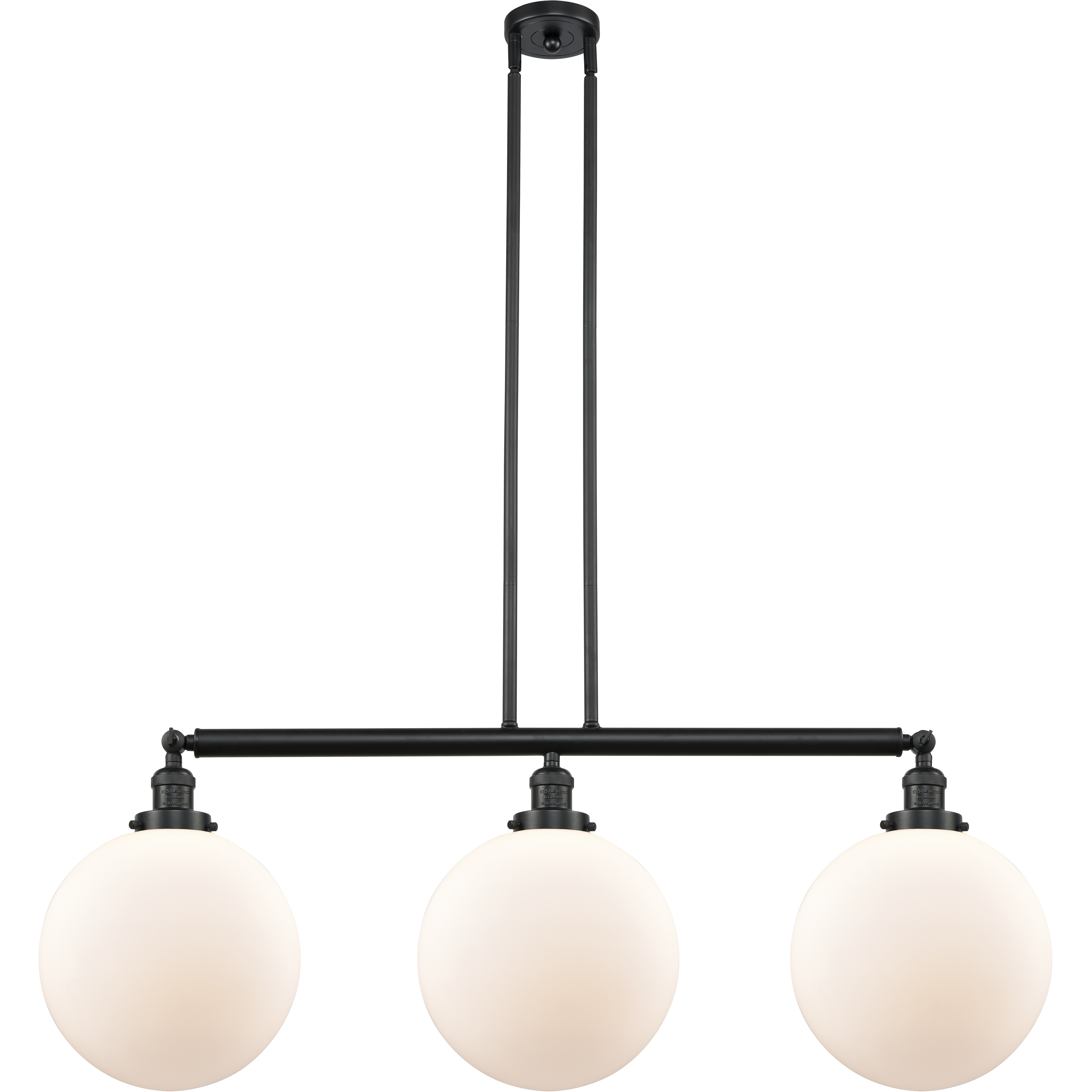 Franklin Restoration XX-Large Beacon LED 44 inch Matte Black Island Light Ceiling Light in Matte White Glass, Franklin Restoration