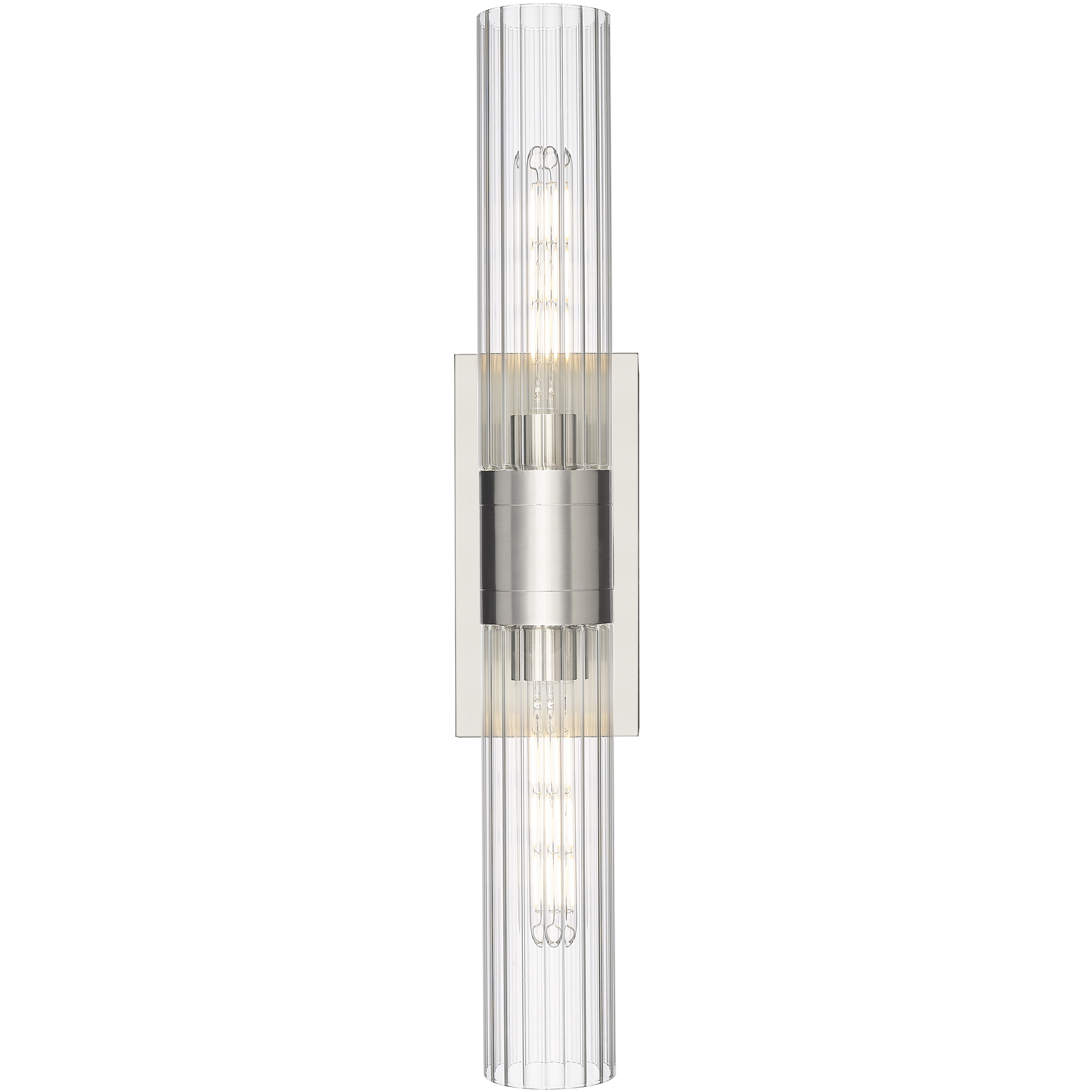 Empire 2 Light 24.75 inch Satin Nickel Bath Vanity Light Wall Light in Clear Glass