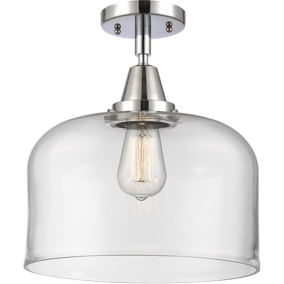 Franklin Restoration X-Large Bell 1 Light 12 inch Polished Chrome Flush Mount Ceiling Light in Clear Glass