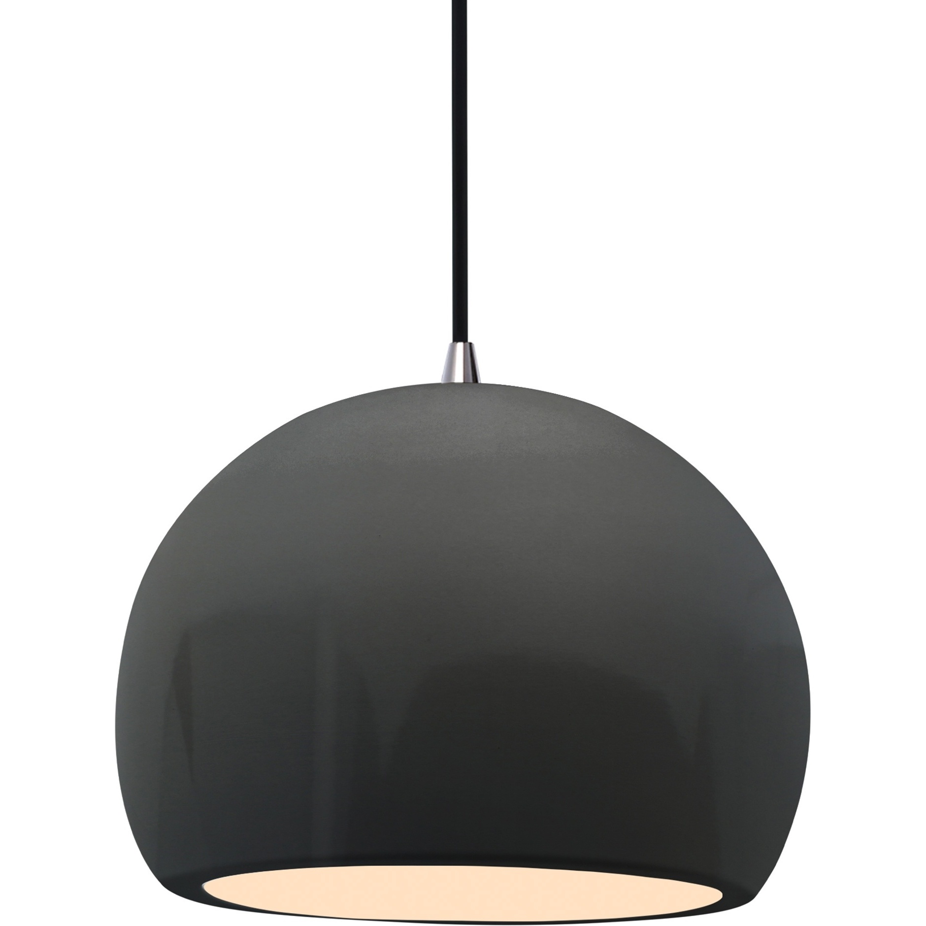 Radiance 1 Light 10 inch Gloss Grey and Brushed Nickel Pendant Ceiling Light