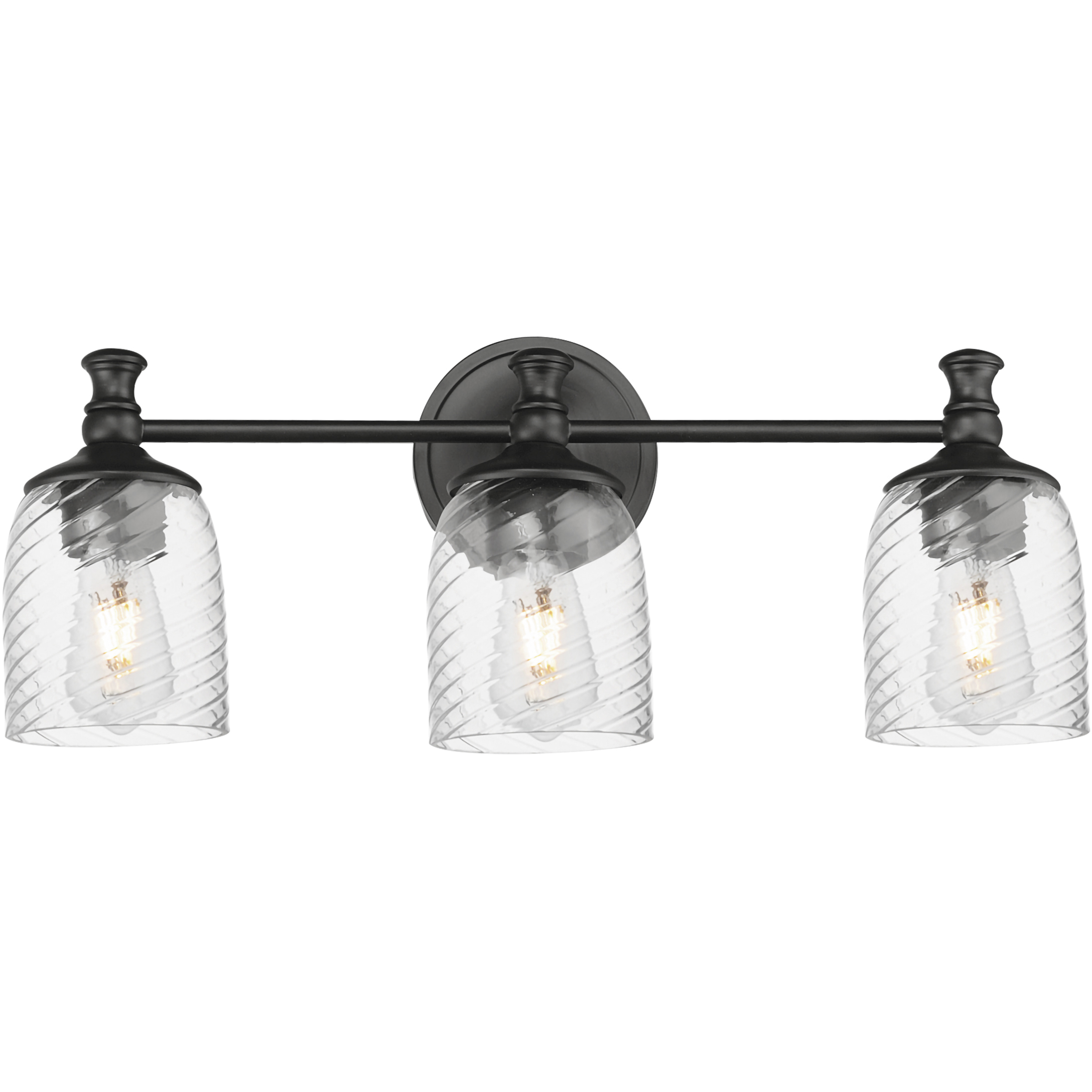 Swirl 3 Light 23 inch Black Bath Vanity Wall Light