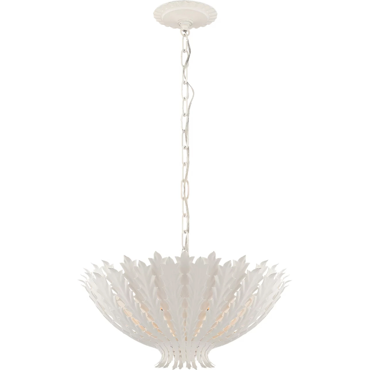 AERIN Hampton 3 Light 19.5 inch Plaster White Chandelier Ceiling Light, Small