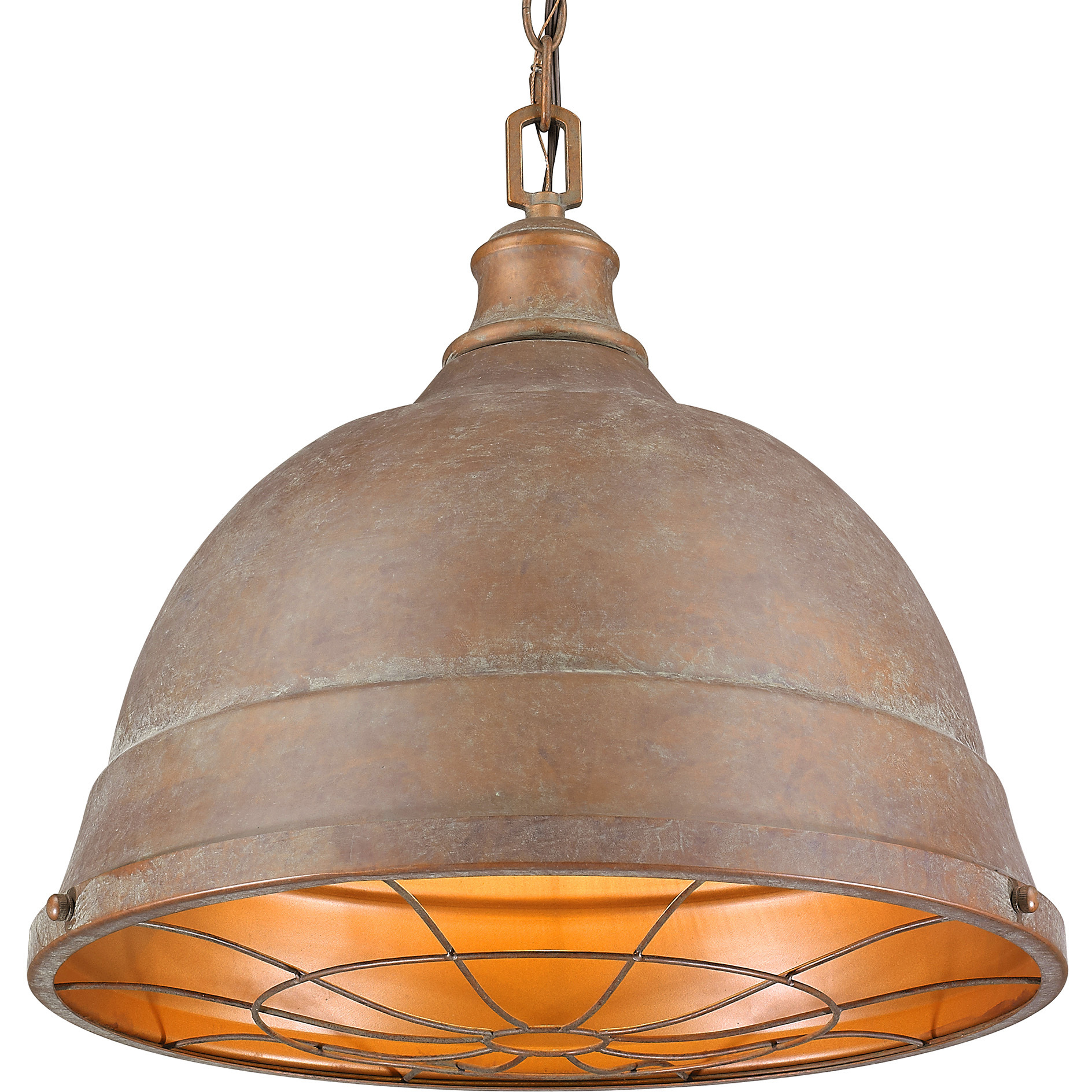 Bartlett 2 Light 16.5 inch Copper Patina Pendant Ceiling Light, Large