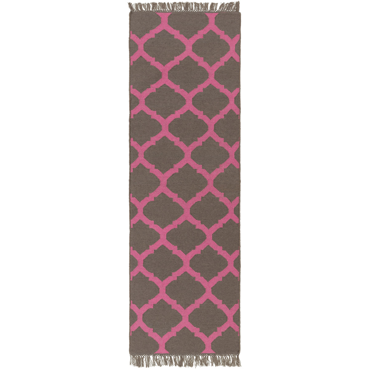 Lagoon 36 X 24 inch Bright Pink, Dark Brown Rug