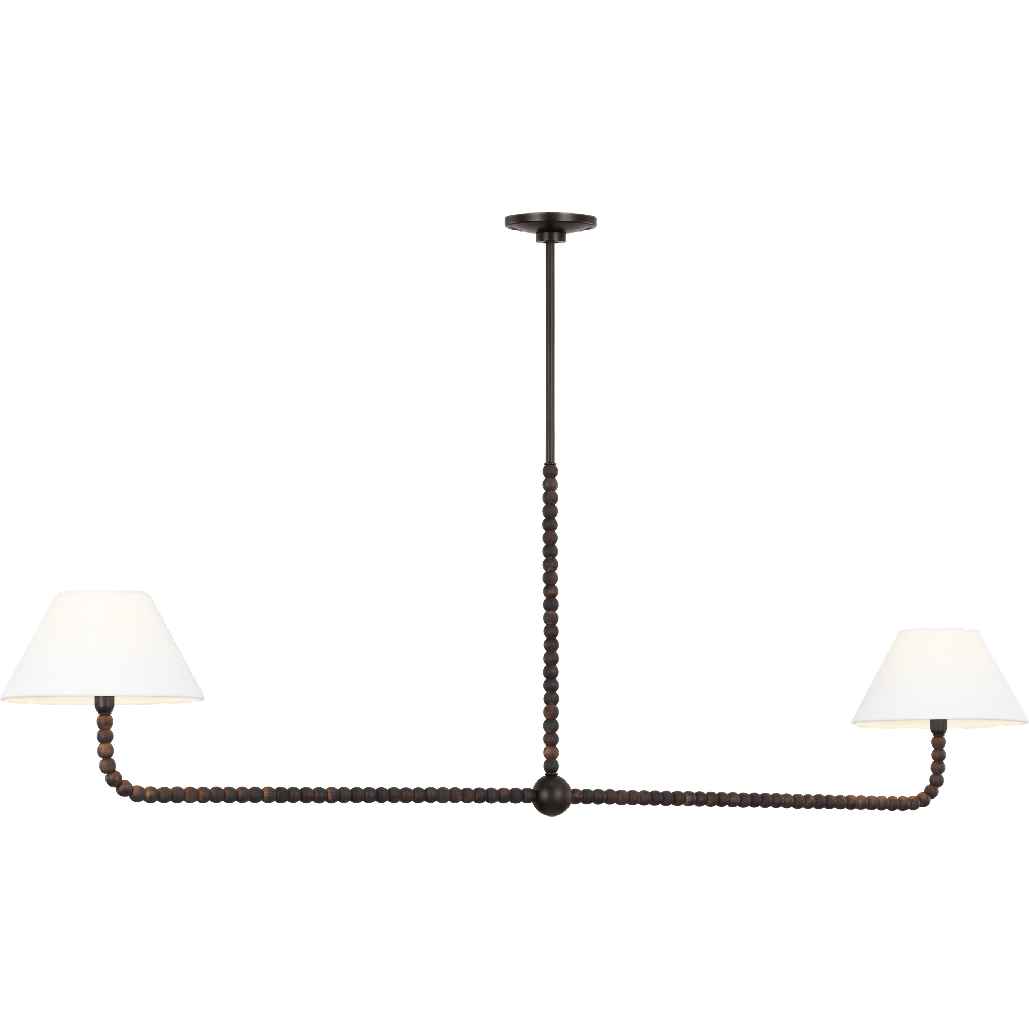 C&M by Chapman & Myers Fiona 2 Light 60 inch Aged Iron Linear Chandelier Ceiling Light in LED