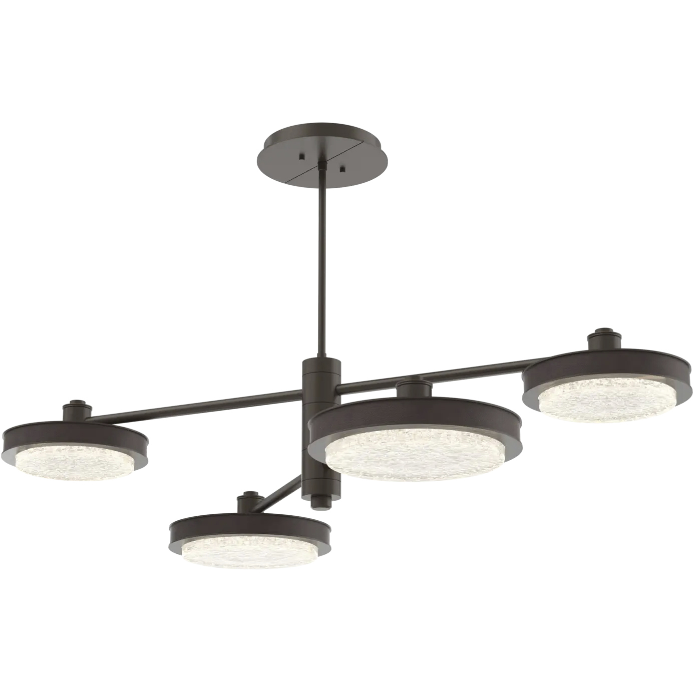 Iris LED 49 inch Flat Bronze with Cocoa Mobile Chandelier Ceiling Light