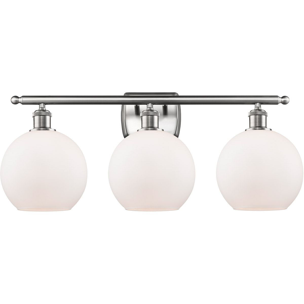 Ballston Athens LED 26 inch Brushed Satin Nickel Bath Vanity Light Wall Light in Matte White Glass, Ballston