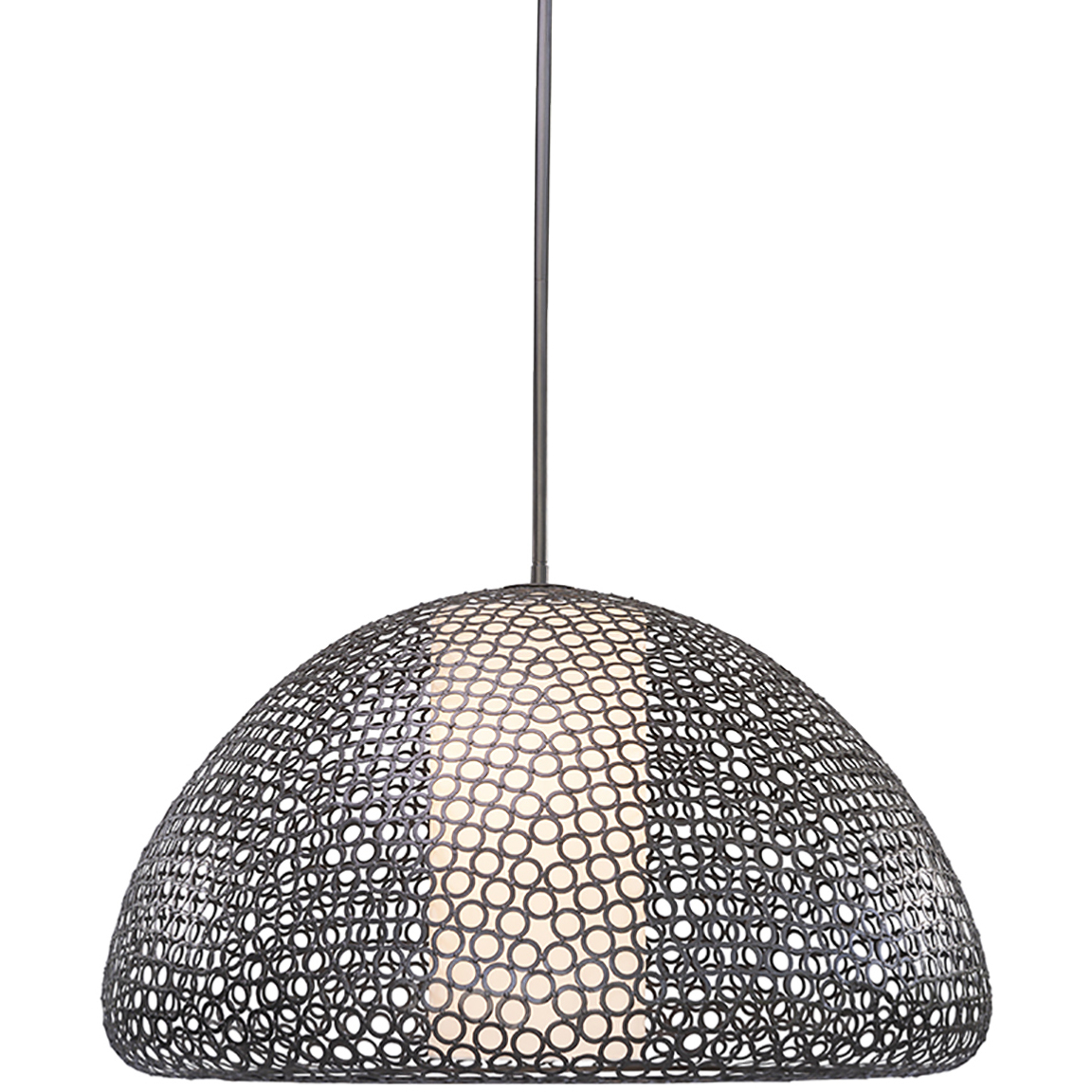 Dilston LED 36 inch Bronze Pendant Ceiling Light in Cream Linen Fabric