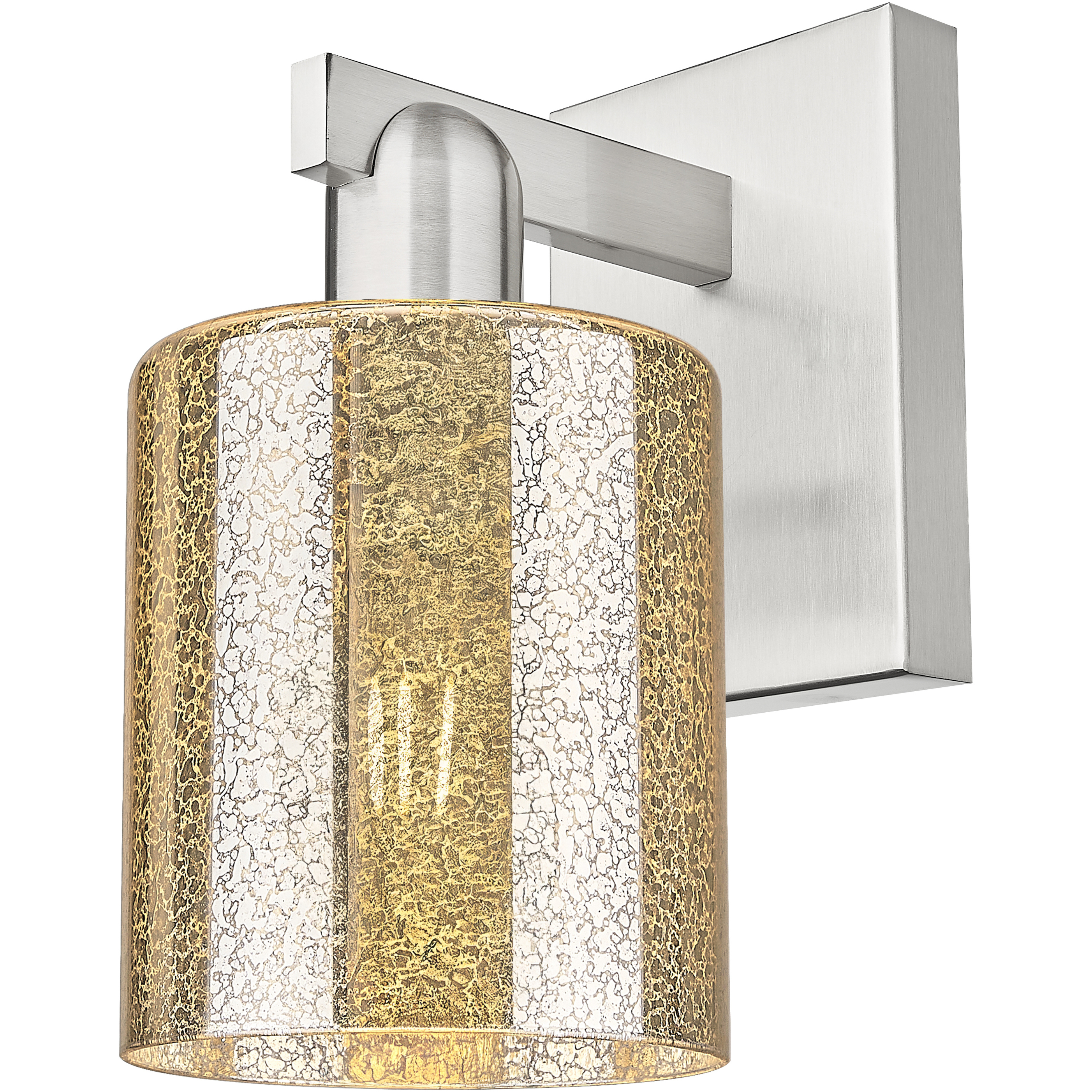 Arcadia Cobbleskill Armed Sconce Wall Light in Brushed Satin Nickel, Mercury