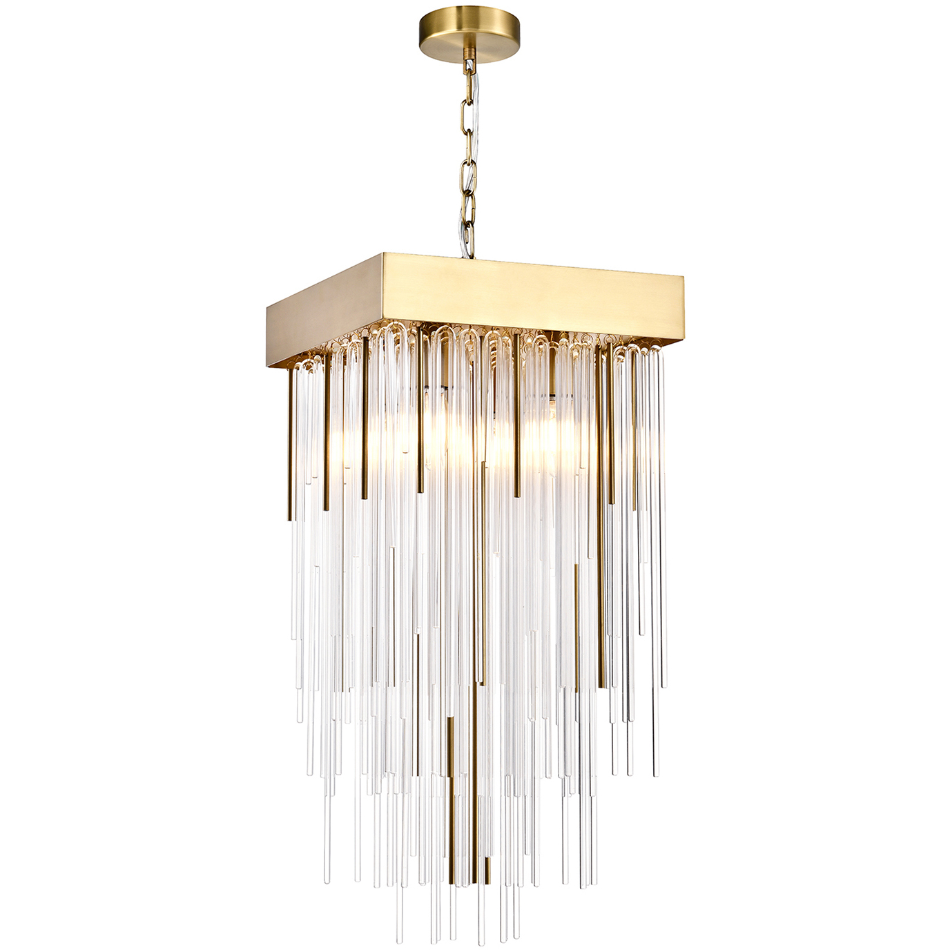 Waterfall 4 Light 12 inch Aged Brass Pendant Ceiling Light