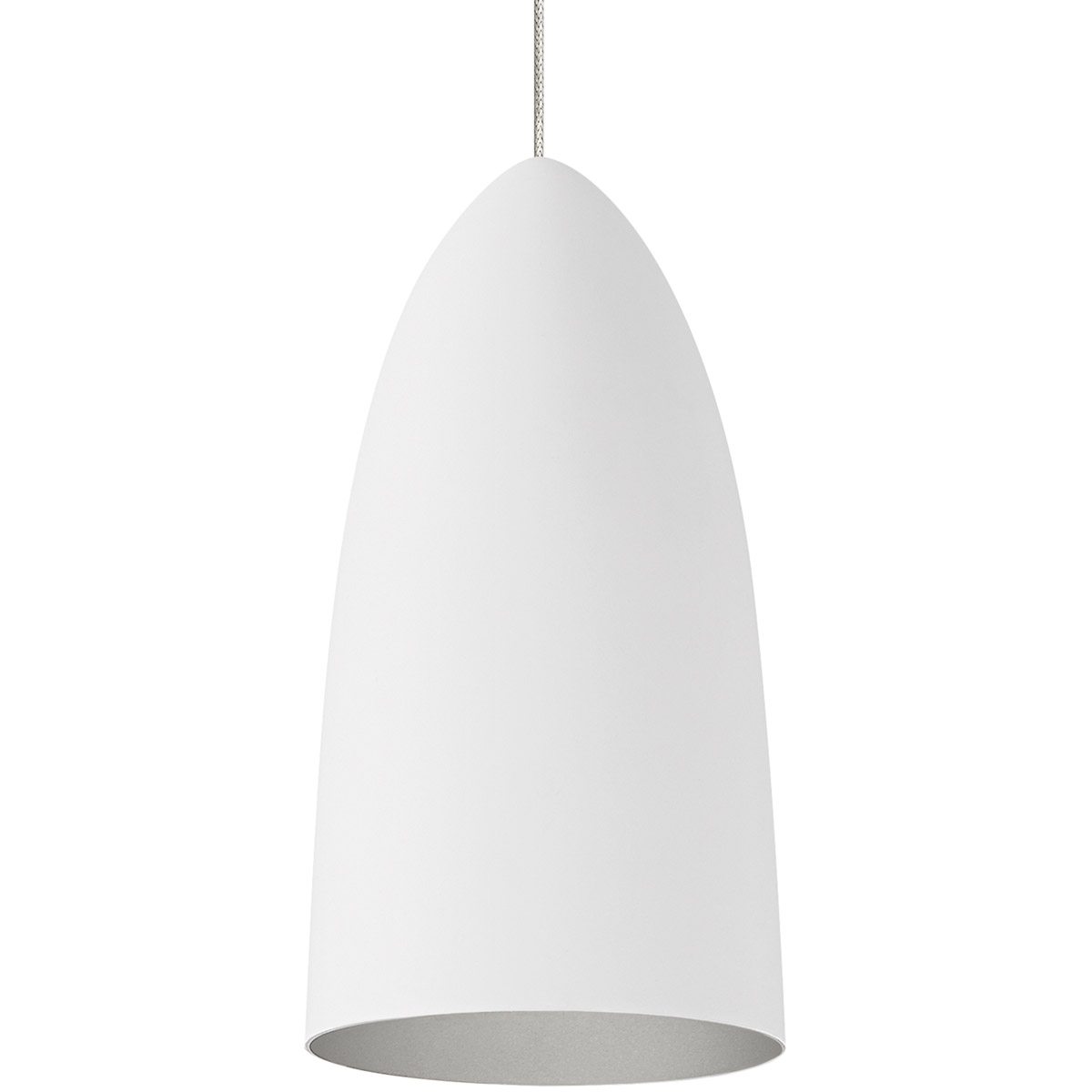 Mini Signal 1 Light 120 Satin Nickel Low-Voltage Pendant Ceiling Light in Halogen, Monopoint, Rubberized White/Platinum