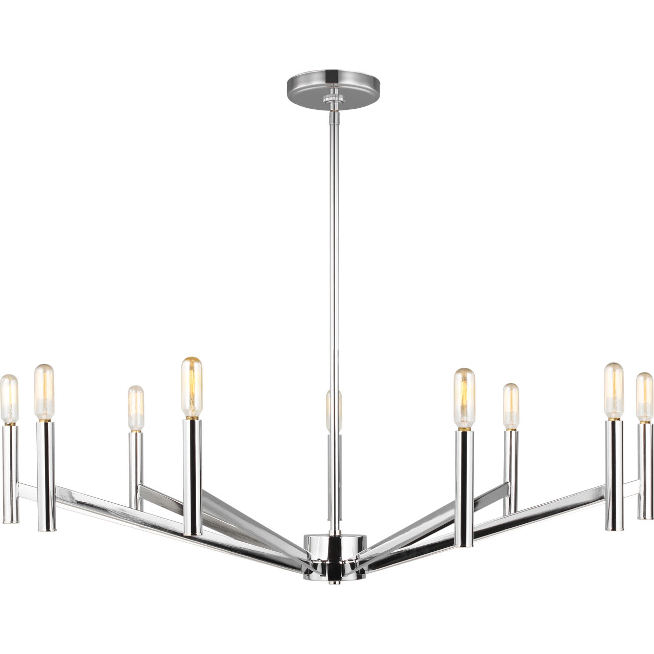 Vector 9 Light 36 inch Chrome Chandelier Ceiling Light