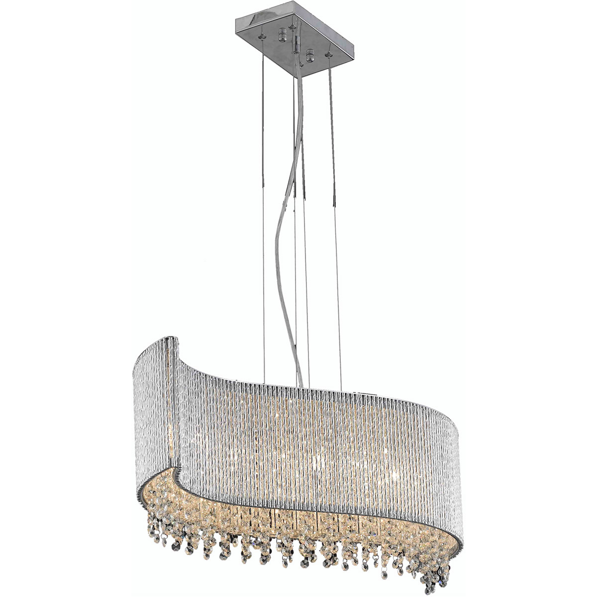 Influx 5 Light 32 inch Chrome Chandelier Ceiling Light in Royal Cut