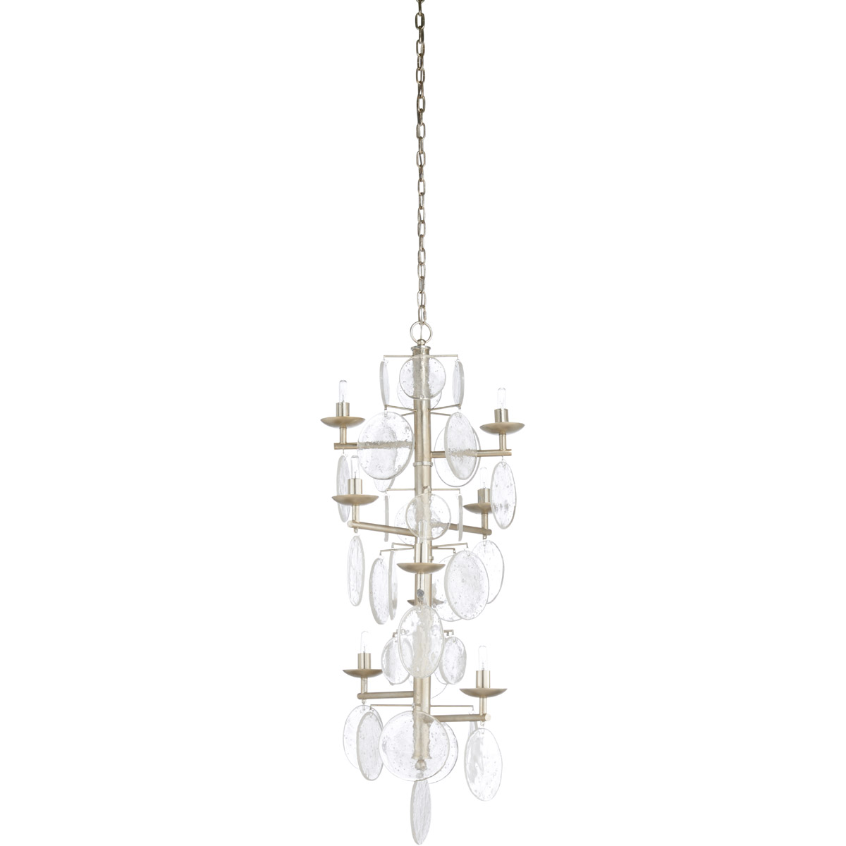 Wildwood 8 Light 28 inch Clear/Silver Leaf Chandelier Ceiling Light