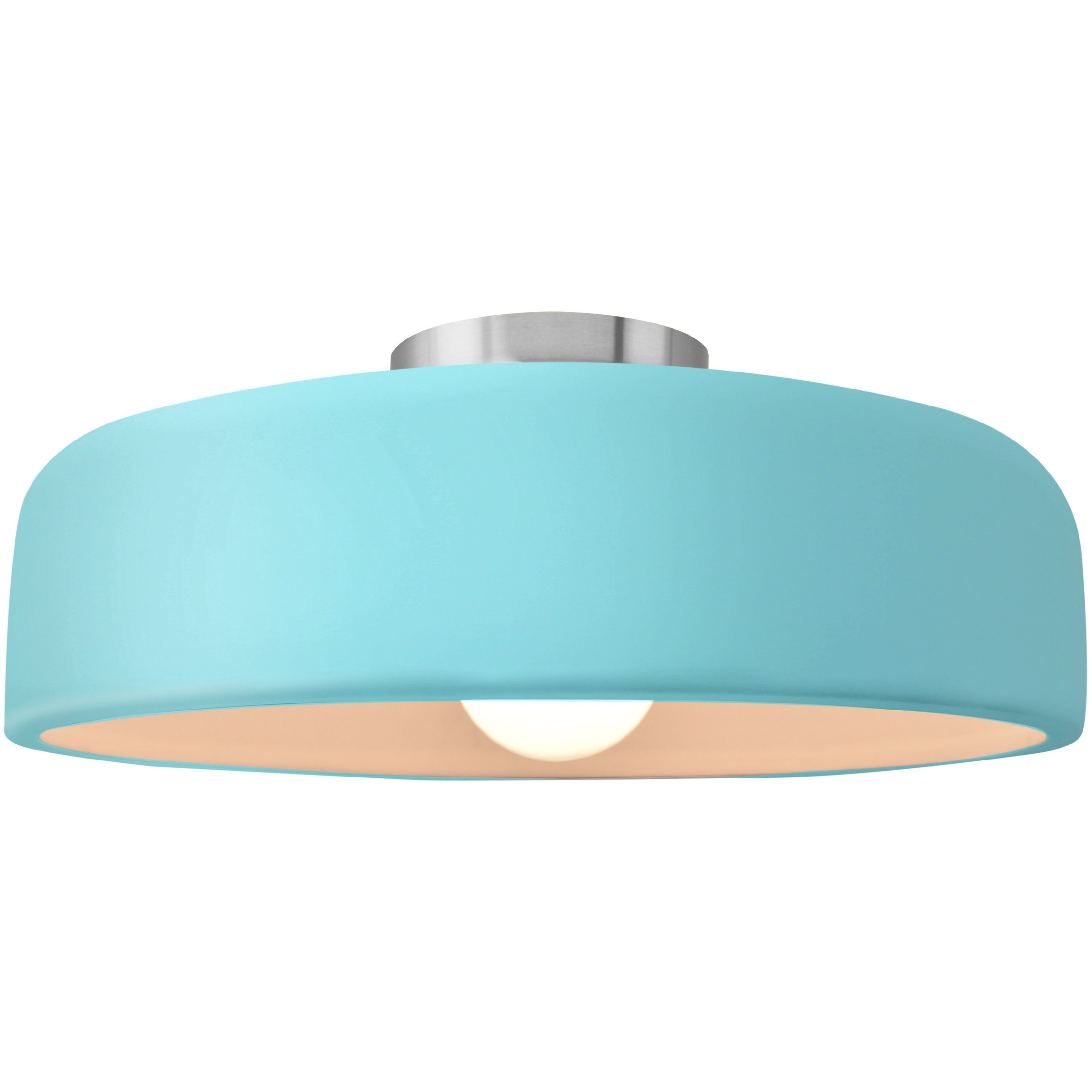 Radiance Collection - Spire LED 16 inch Reflecting Pool and Brushed Nickel Semi-Flush Ceiling Light in Dedicated LED, 16W x 6.5H, Form+Finish+Function