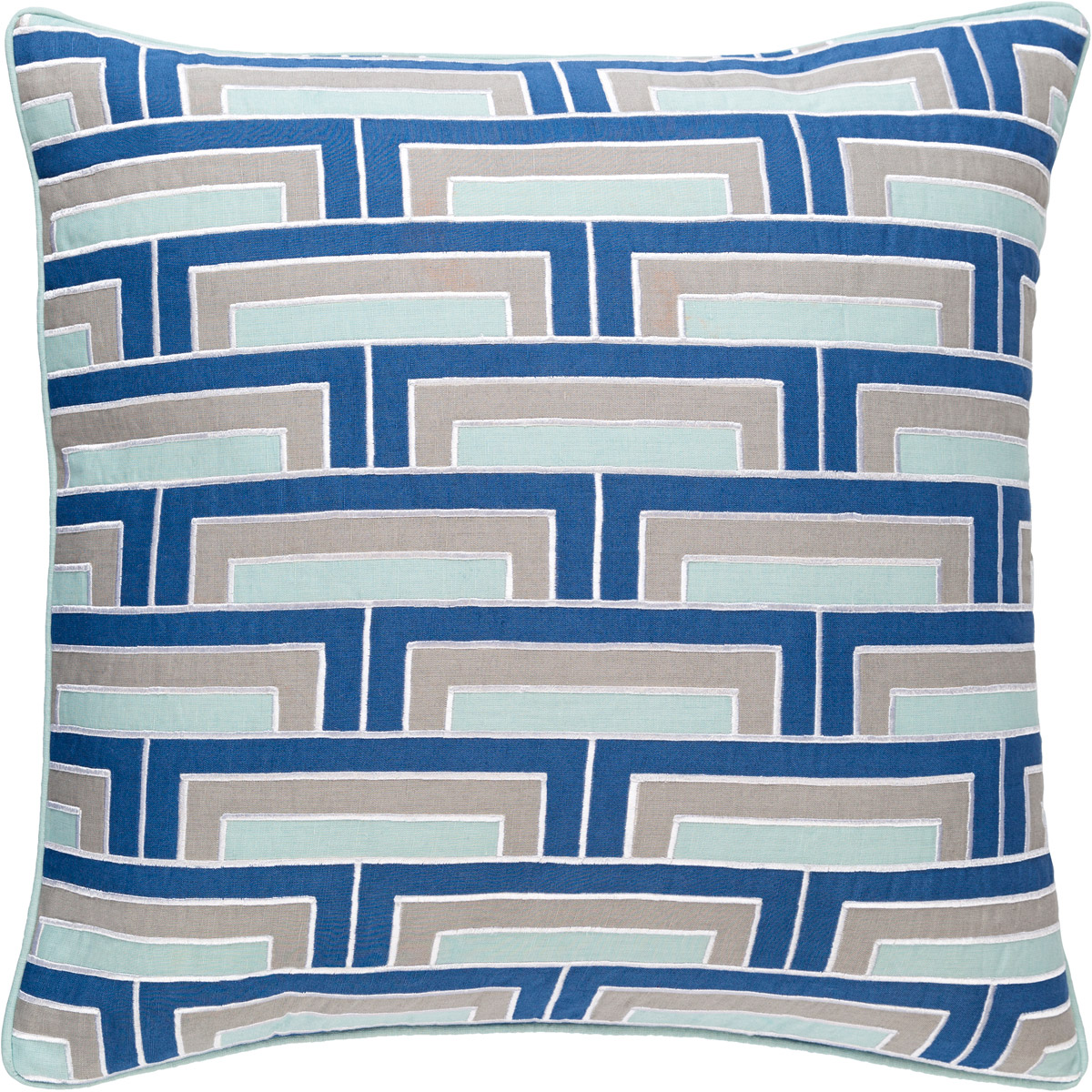 Mod Steps 20 inch Medium Gray, Seafoam, White, Navy Pillow Kit