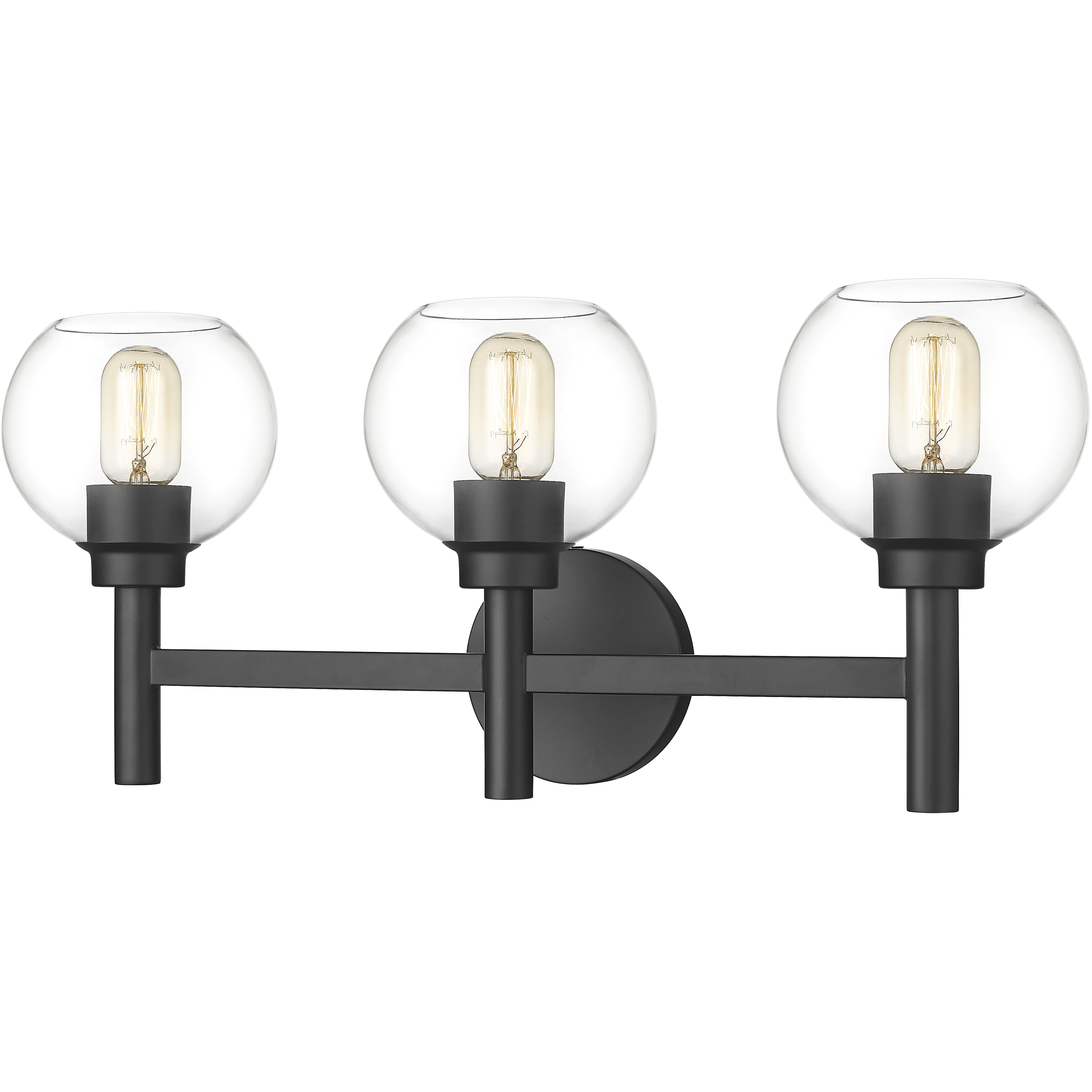 Sutton 3 Light 23.75 inch Matte Black Vanity Wall Light