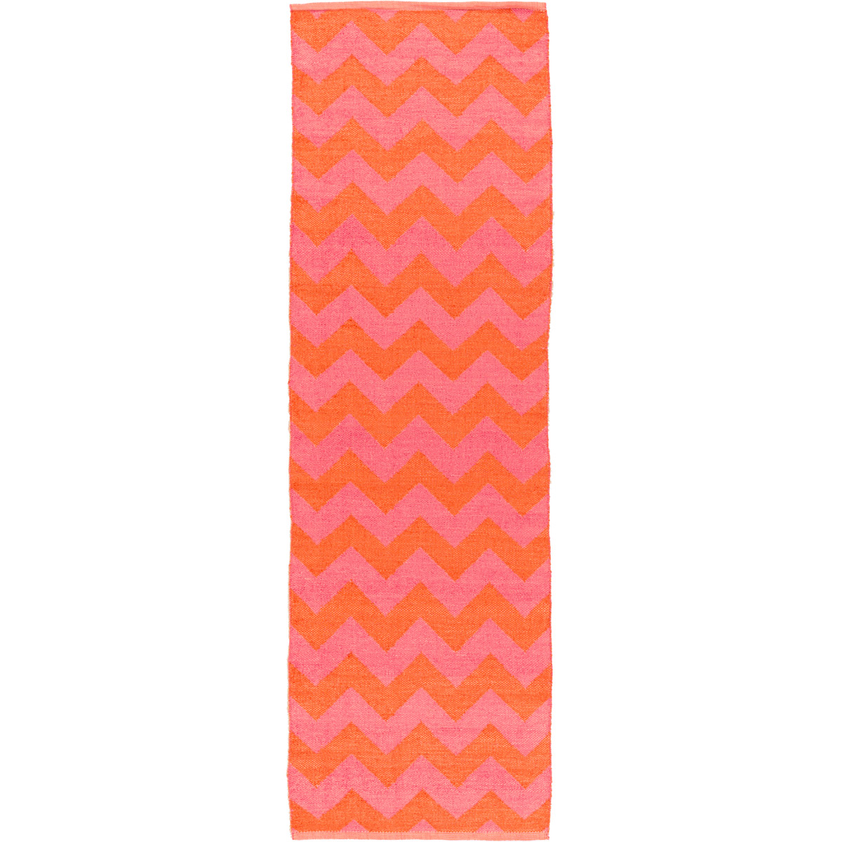 Picnic 96 X 30 inch Bright Orange, Bright Pink Rug