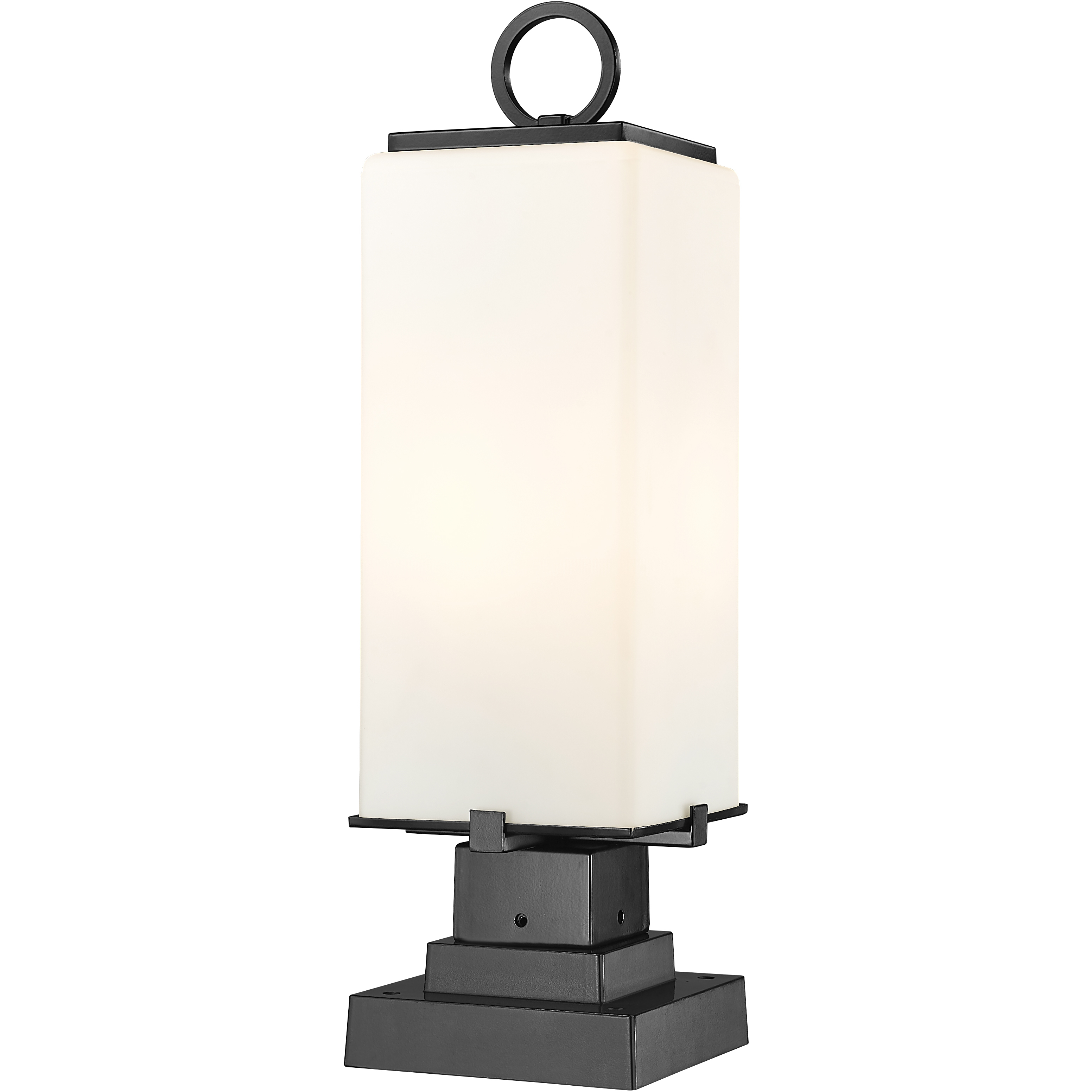 Sana 2 Light 22 inch Black Outdoor Pier Mounted Fixture in White Opal Glass