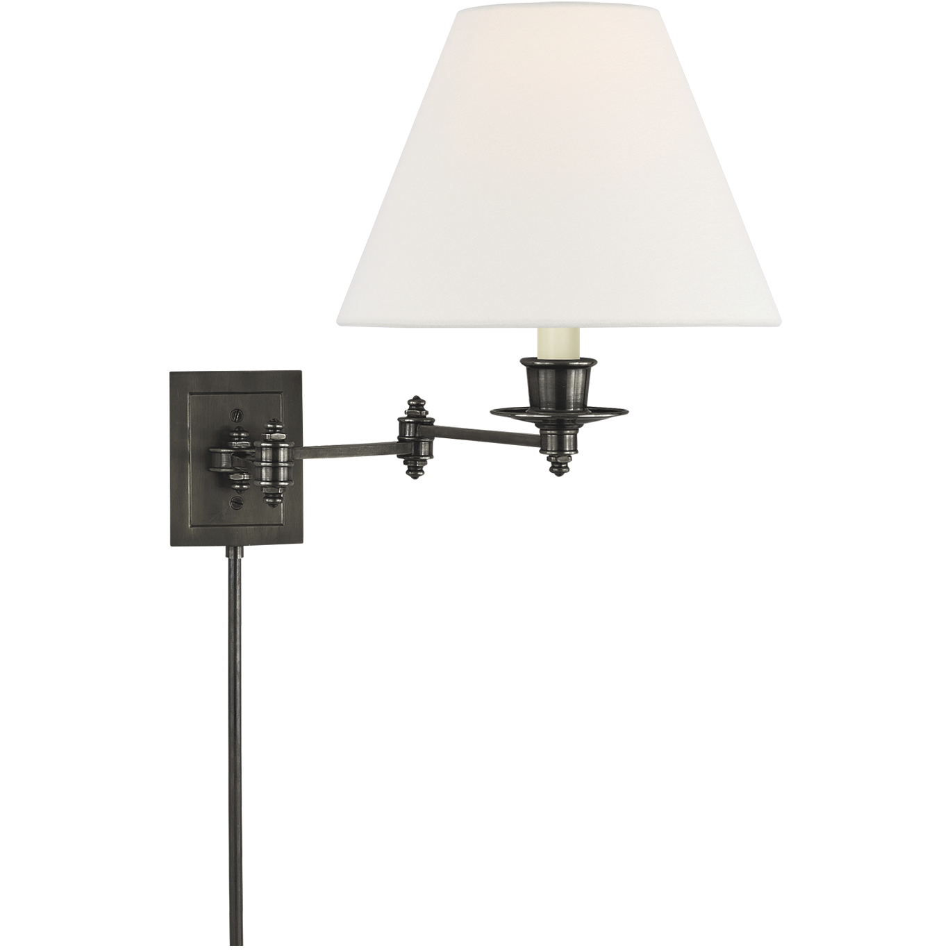 Studio VC Swing Arm Sconce 18.5 inch 100 watt Bronze Triple Swing Arm Wall Lamp Wall Light in Linen 2
