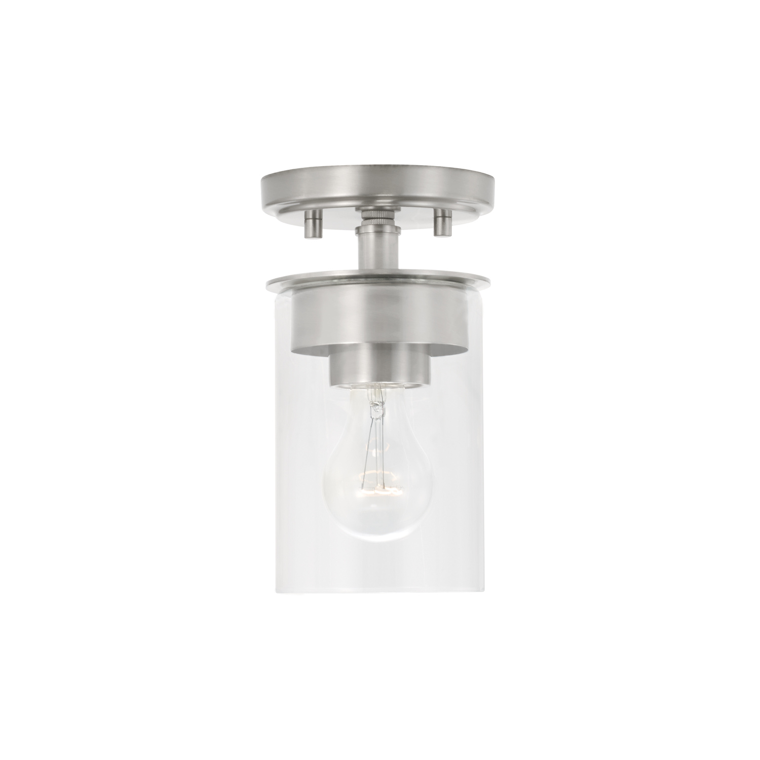 Mason 1 Light 5 inch Brushed Nickel Semi-Flush Mount Ceiling Light, Convertible Dual Mount