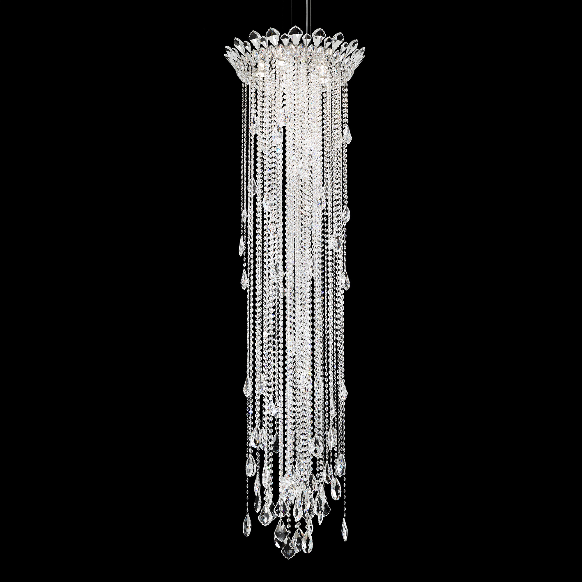 Trilliane Strands 5 Light Polished Stainless Steel Pendant Ceiling Light in Radiance