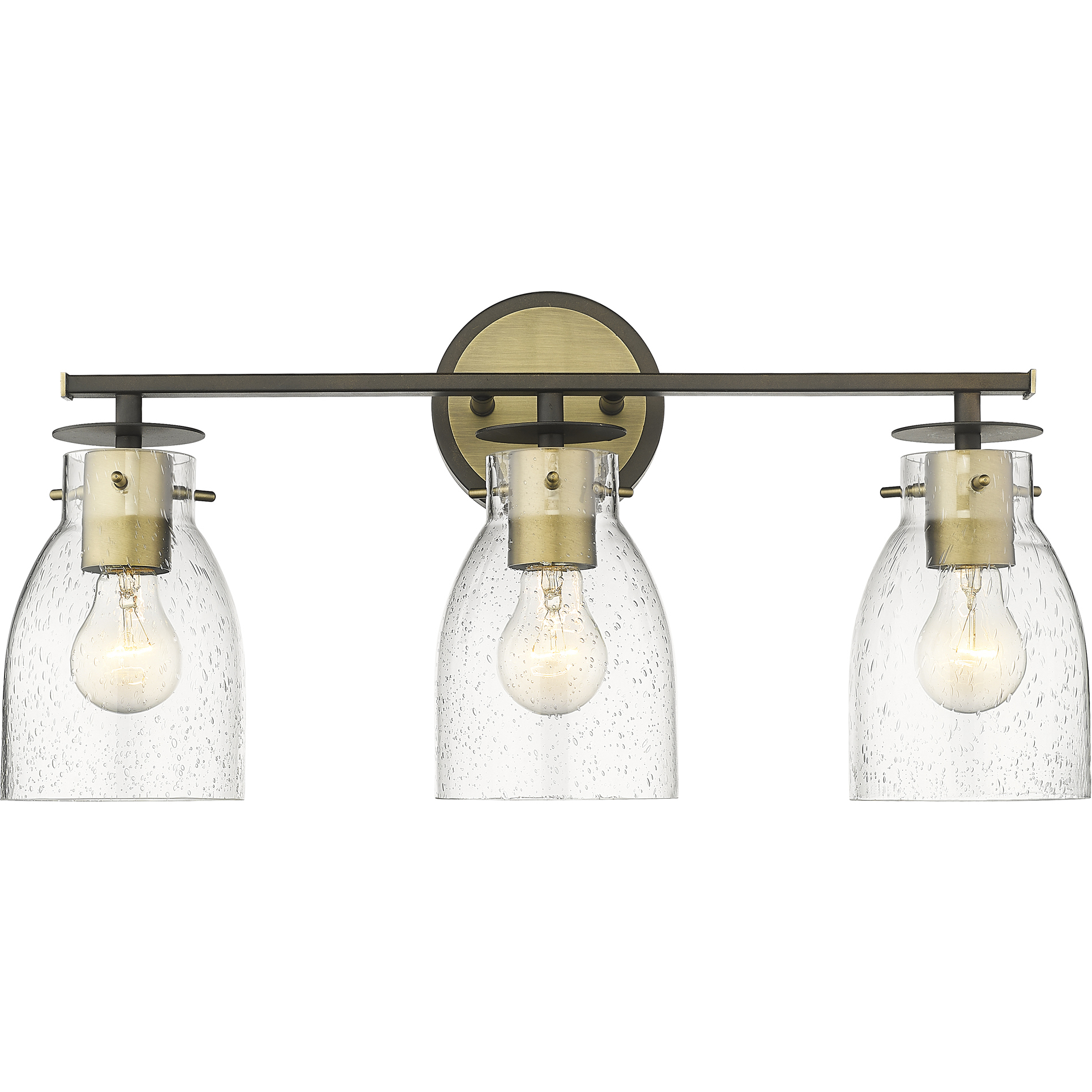 Shelby 3 Light 23 inch Oil Rubbed Bronze and Antique Brass Vanity Light Wall Light