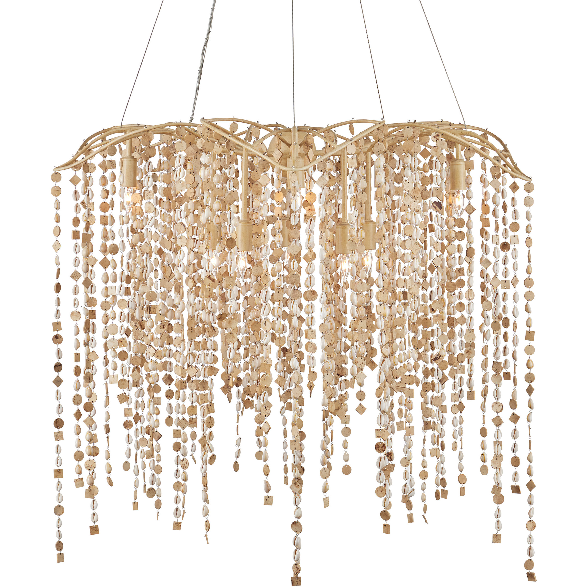 Kealia 10 Light 36 inch Coco Cream Chandelier Ceiling Light, Large