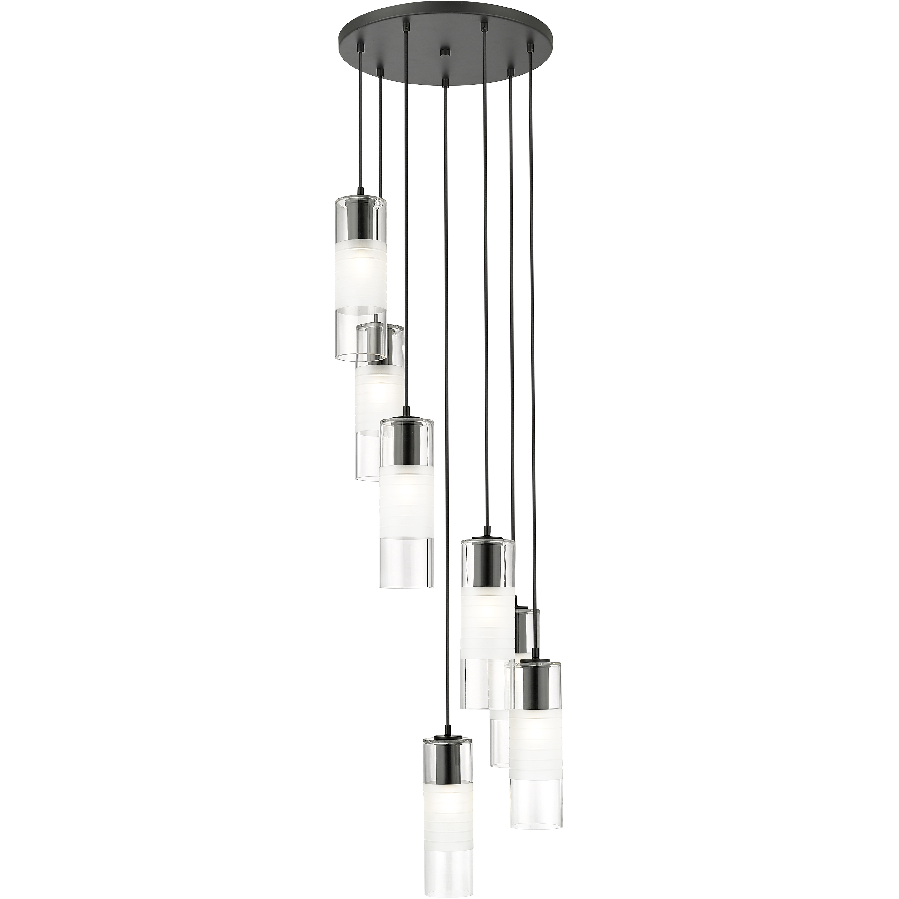 Alton 7 Light 18 inch Matte Black Chandelier Ceiling Light