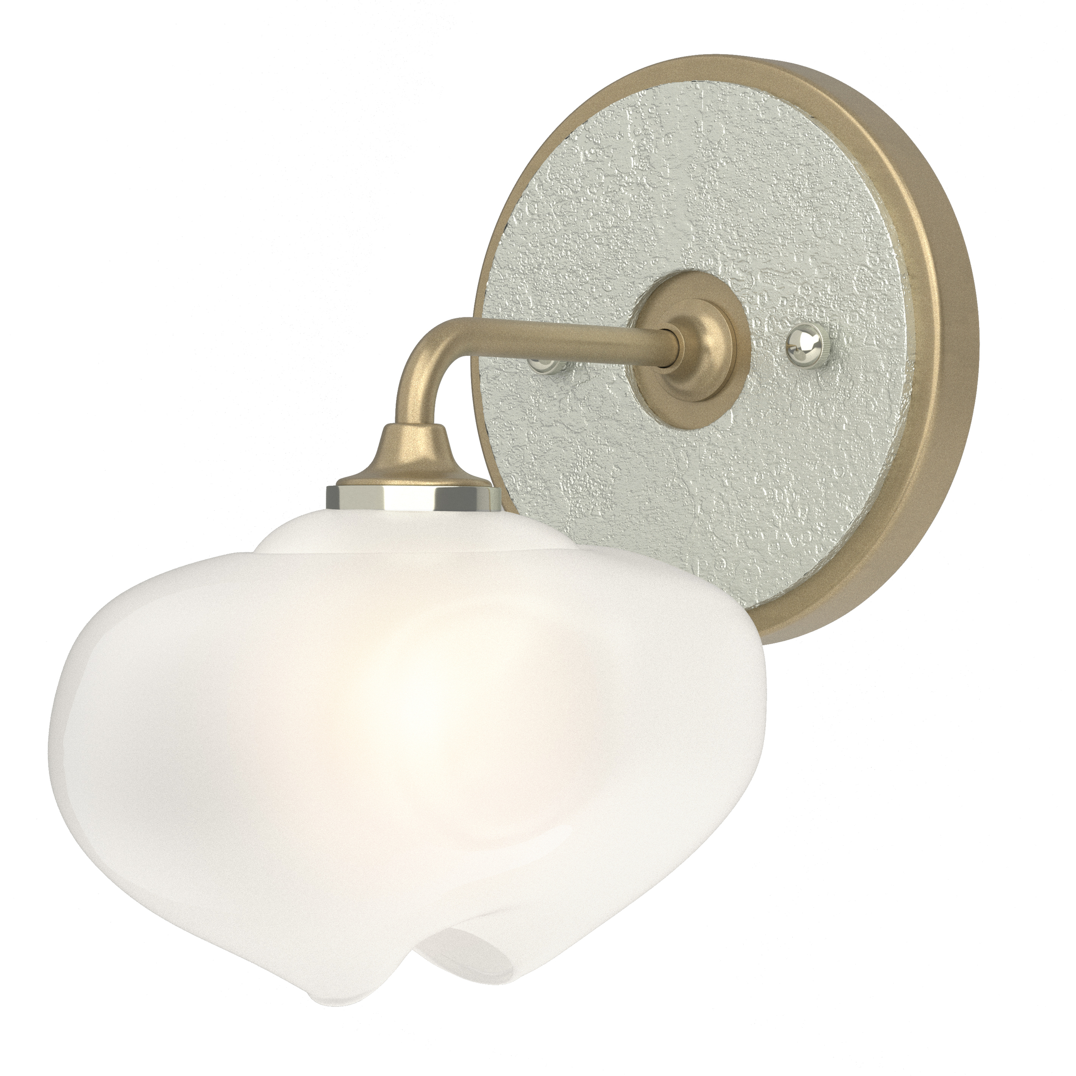 Ume 1 Light 7.4 inch Soft Gold and Vintage Platinum Curved Arm Bath Sconce Wall Light in Soft Gold/Vintage Platinum, Frosted, Curved Arm