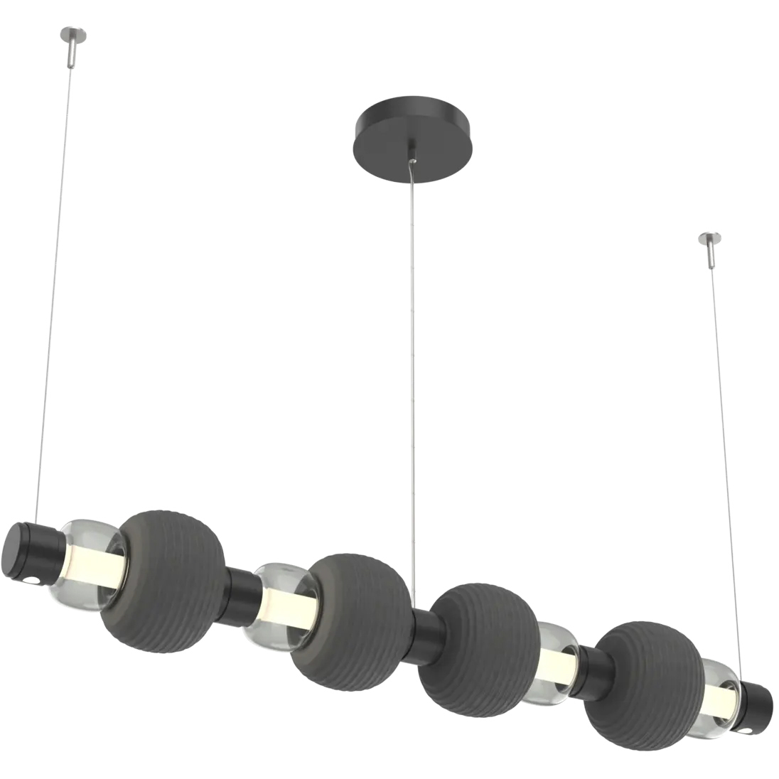 Torno Mandrel LED 53.3 inch Matte Black with Charcoal Linear Chandelier Ceiling Light