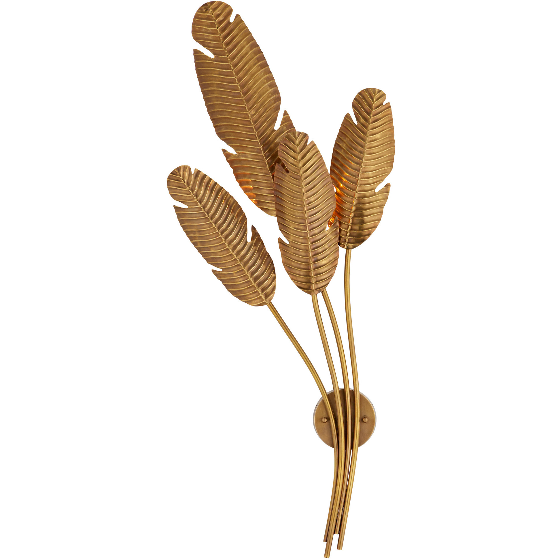 Tropical 4 Light 19.5 inch Vintage Brass Wall Sconce Wall Light