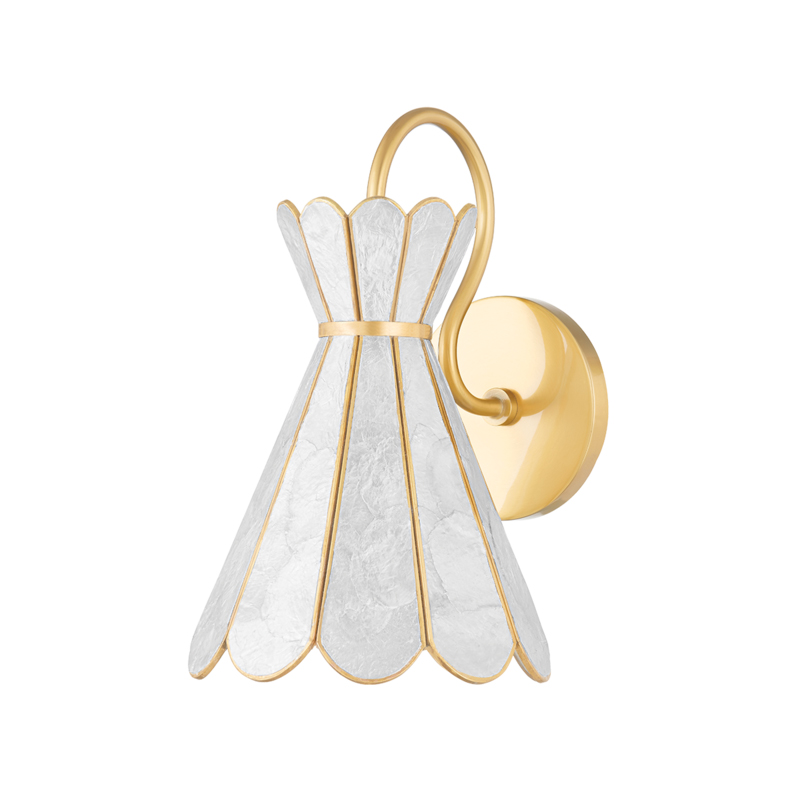 Lyra 1 Light Aged Brass Wall Sconce Wall Light