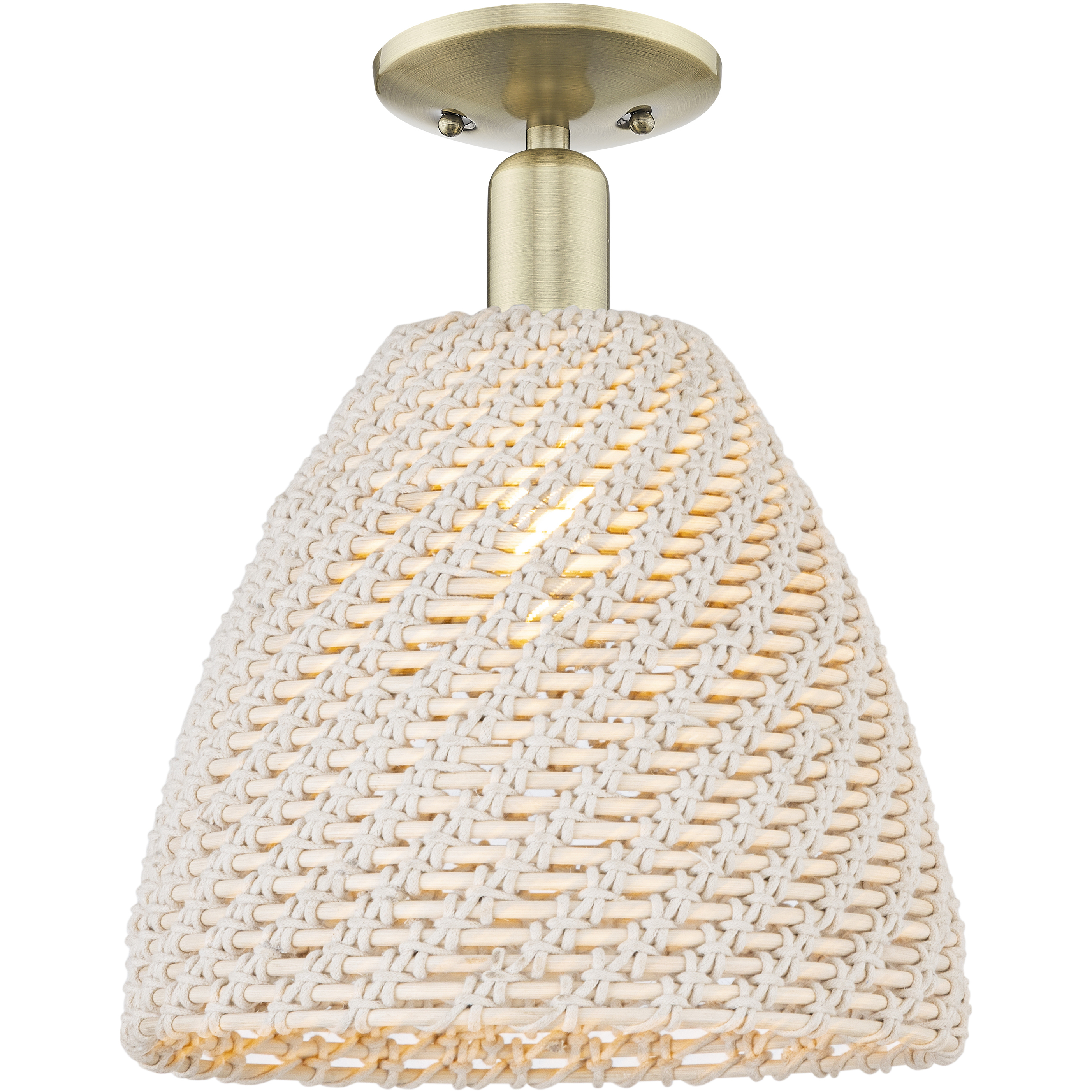 Natural Ballston Dome 1 Light 11.75 inch Antique Brass Semi-Flush Mount Ceiling Light