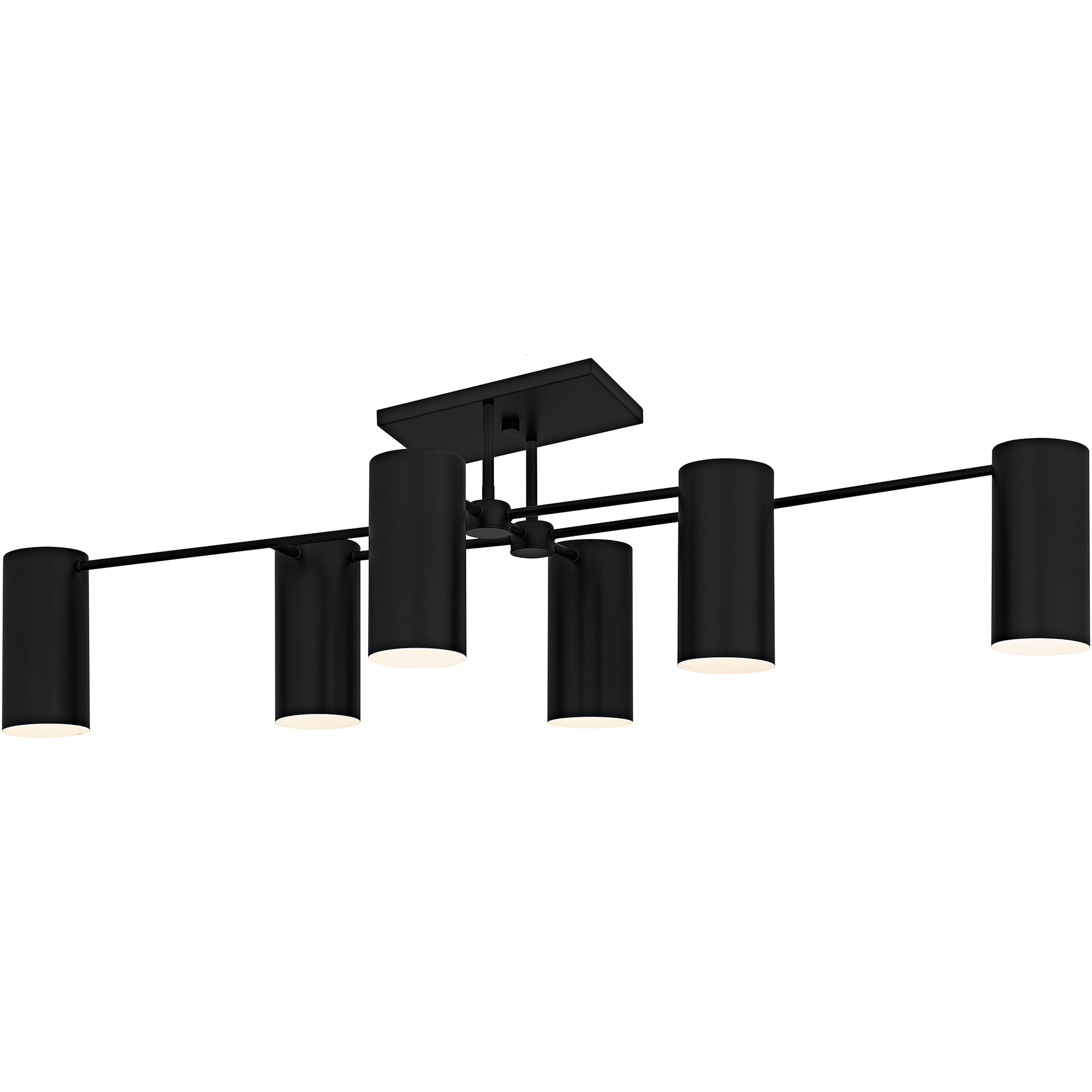 Foreland 6 Light 50 inch Matte Black Semi-Flush Mount Ceiling Light, Extra Large