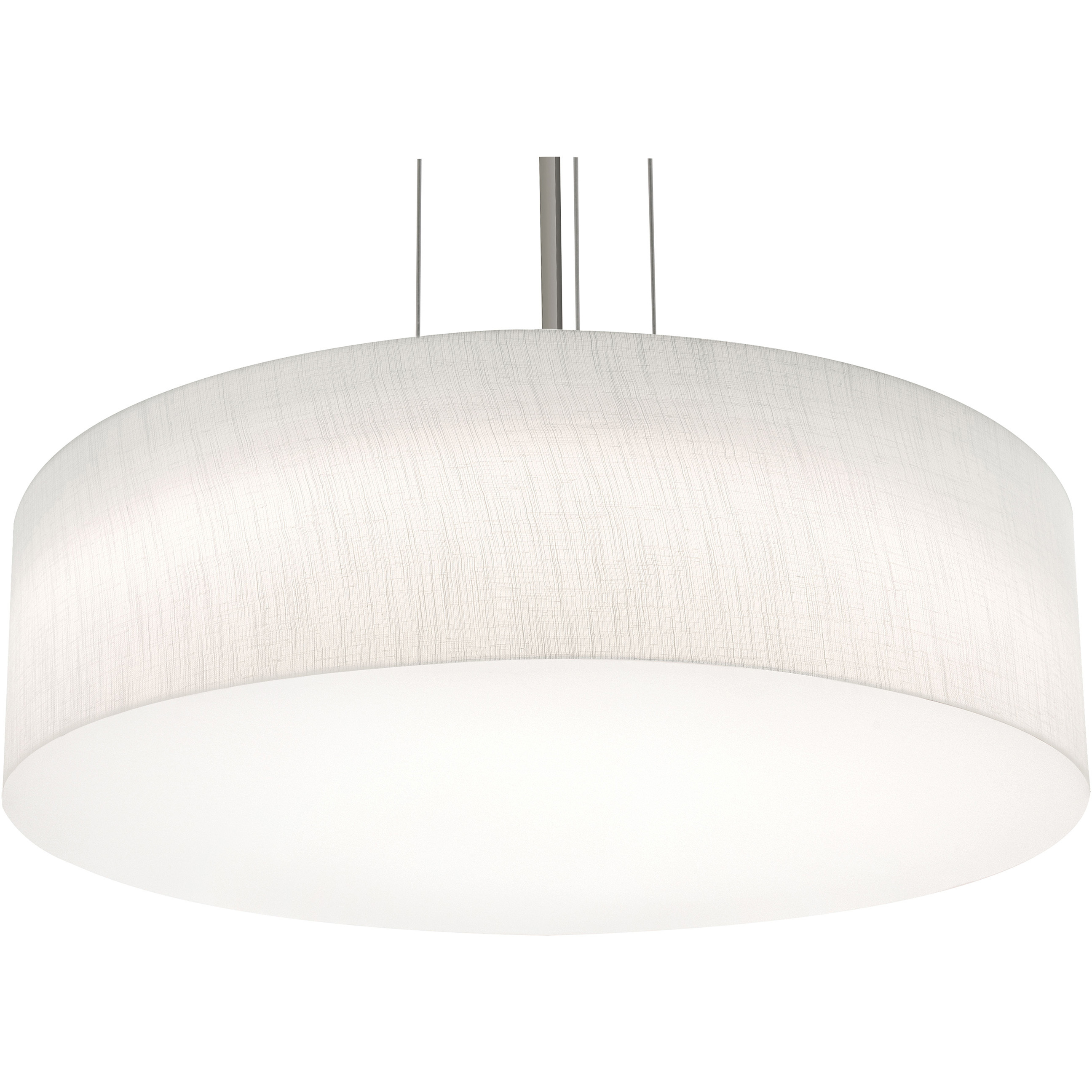 Anton 3 Light 24 inch Satin Nickel Pendant Ceiling Light in Linen White, Incandescent