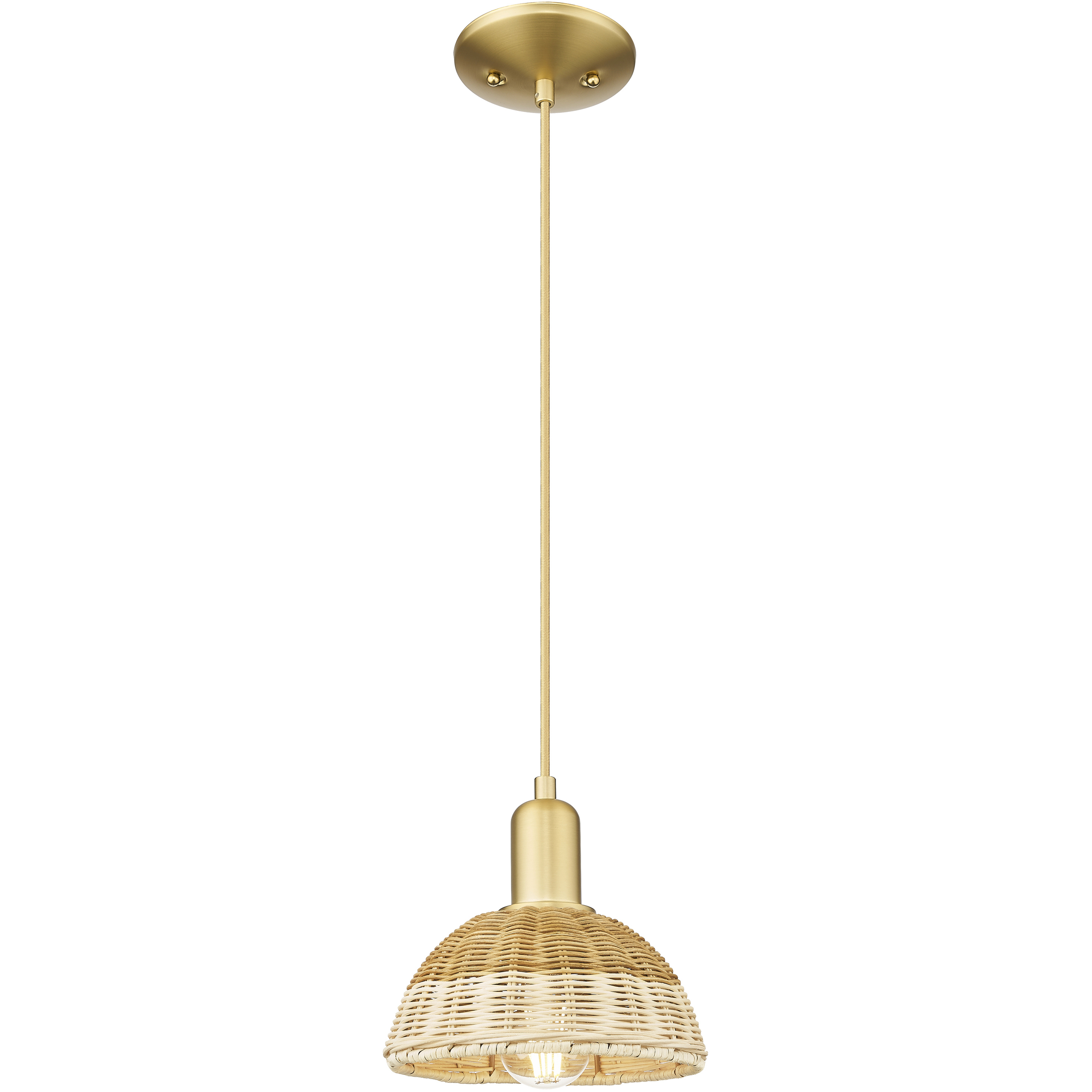 Natural Ballston Dome 1 Light 7.5 inch Satin Gold Mini Pendant Ceiling Light