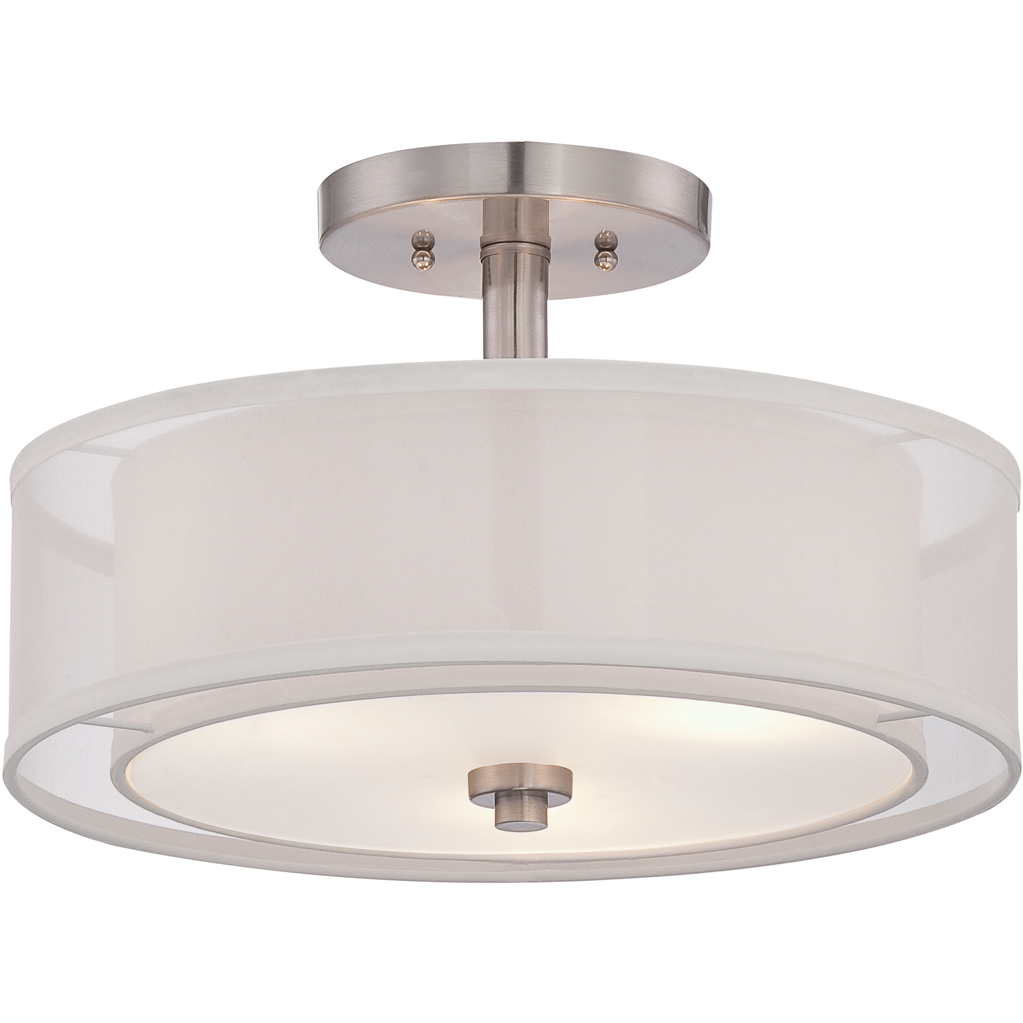 Parsons Studio 3 Light 15 inch Brushed Nickel Semi Flush Mount Ceiling Light