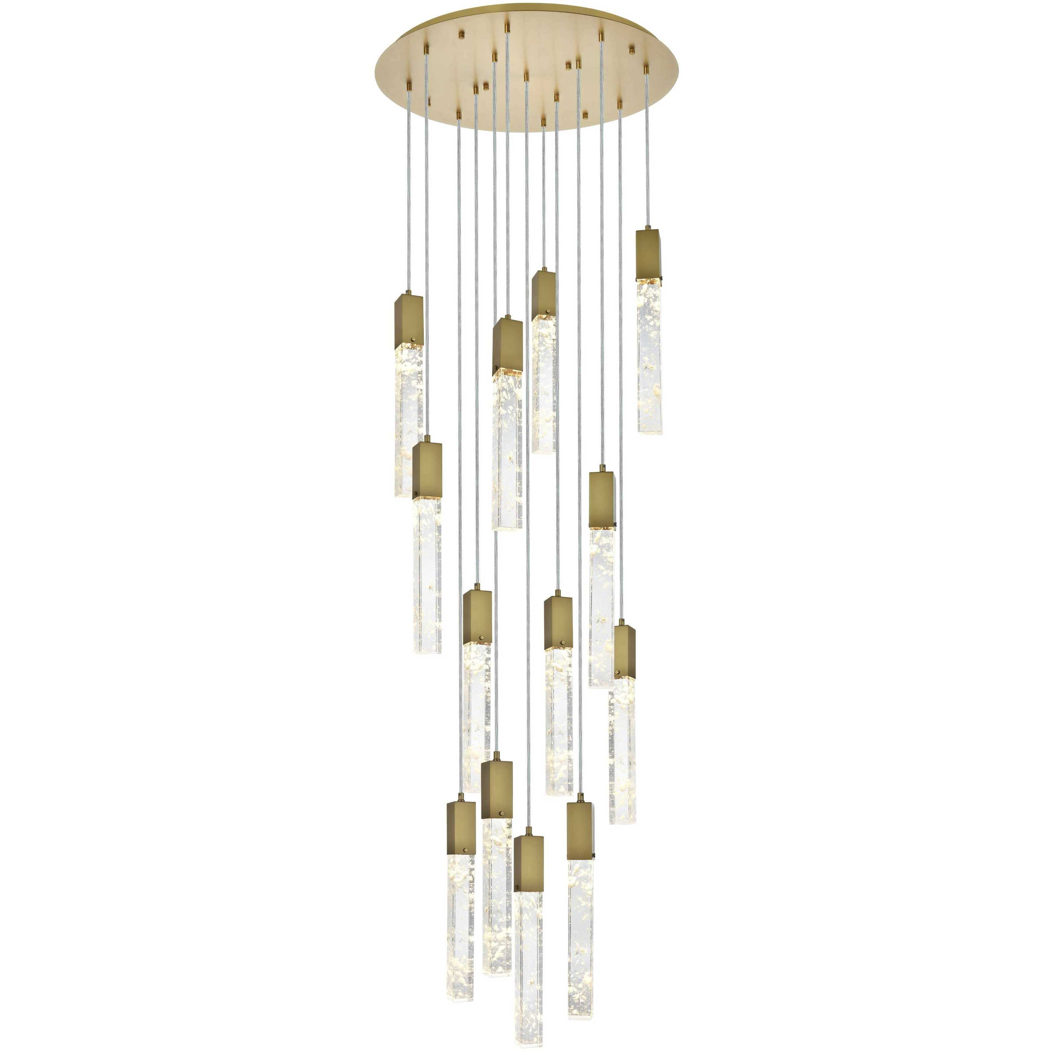 Aurora 13 Light 30 inch Satin Gold Chandelier Ceiling Light