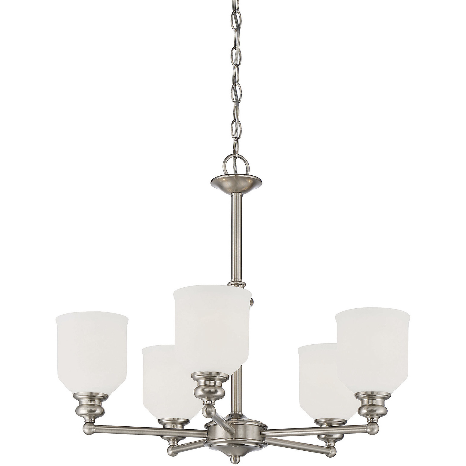 Melrose 5 Light 24 inch Satin Nickel Chandelier Ceiling Light
